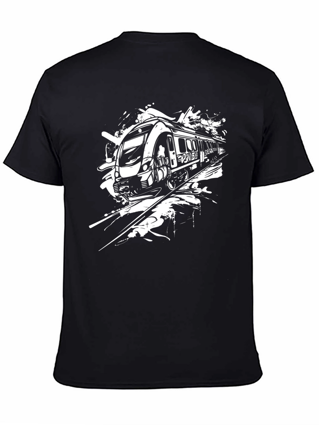 Train Graphic Black T-Shirt - Express Yourself