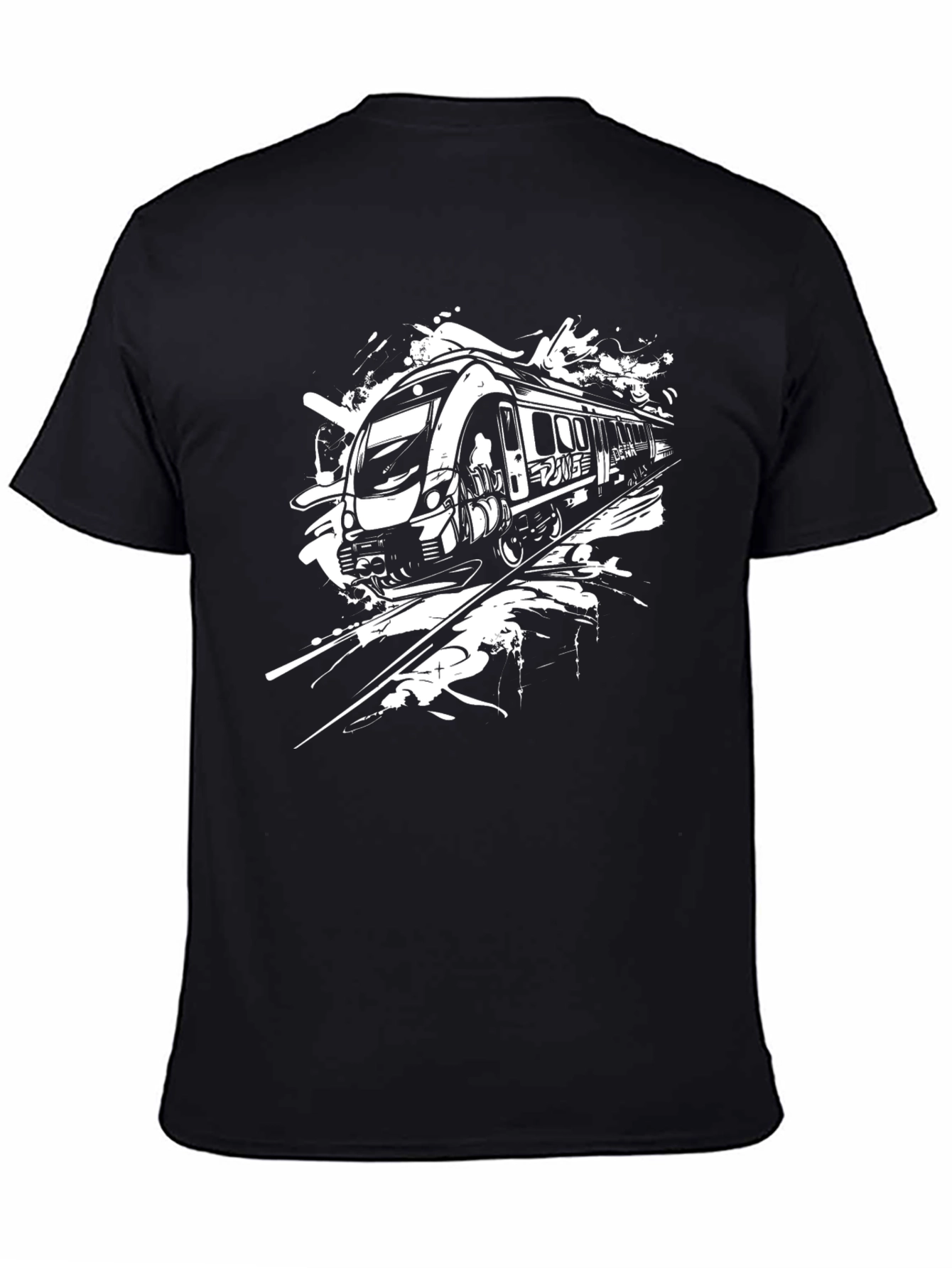 Train Graphic Black T-Shirt - Express Yourself