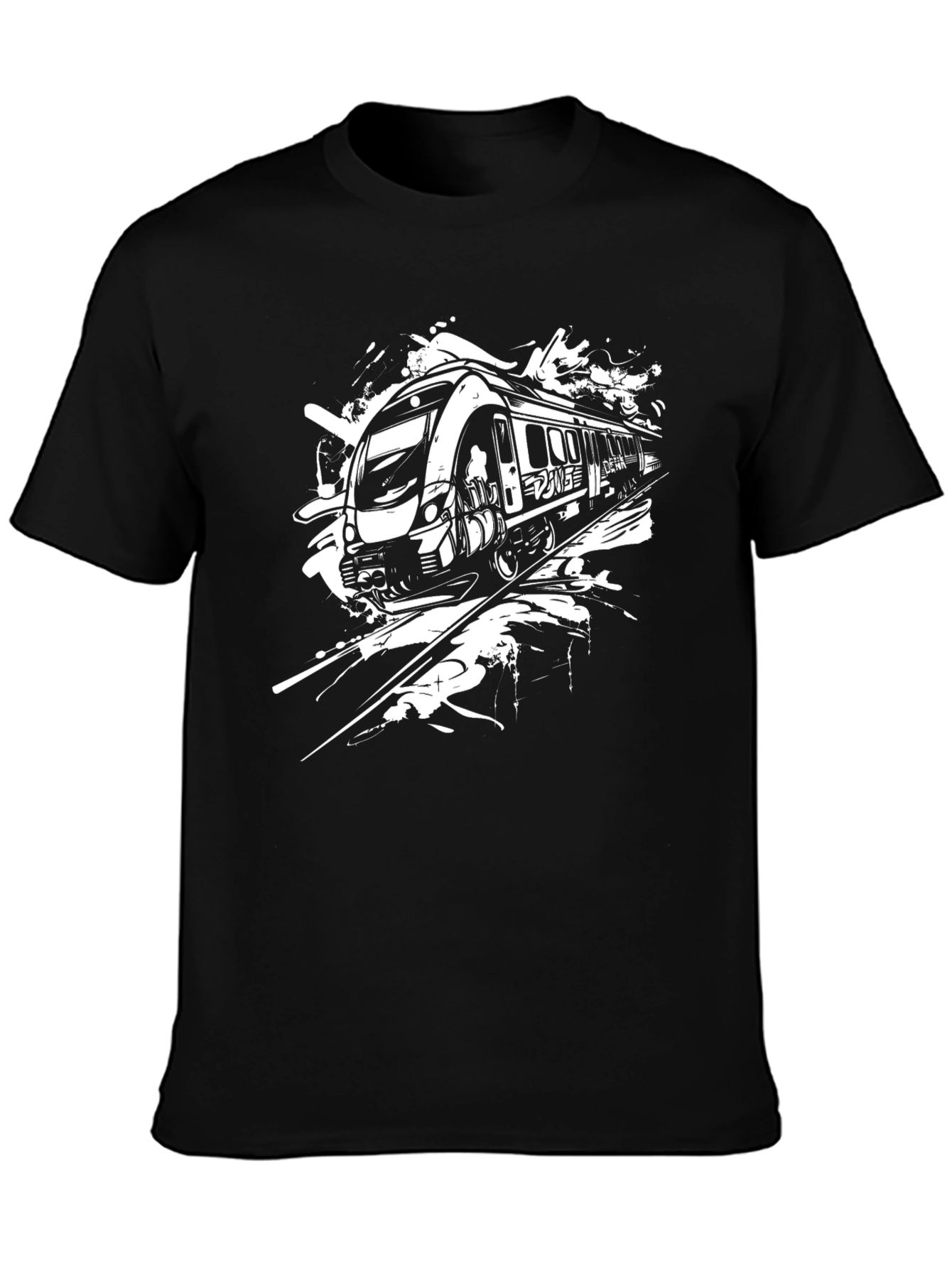 Train Graphic Black T-Shirt - Express Yourself