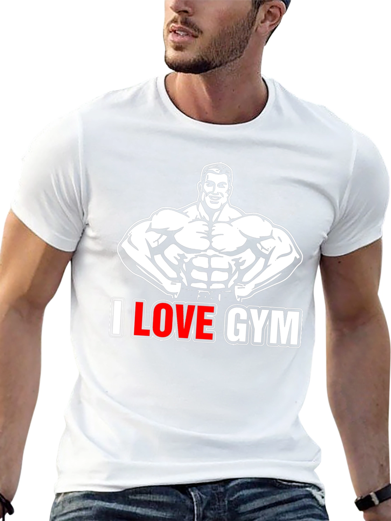 I Love Gym Black Graphic T-Shirt