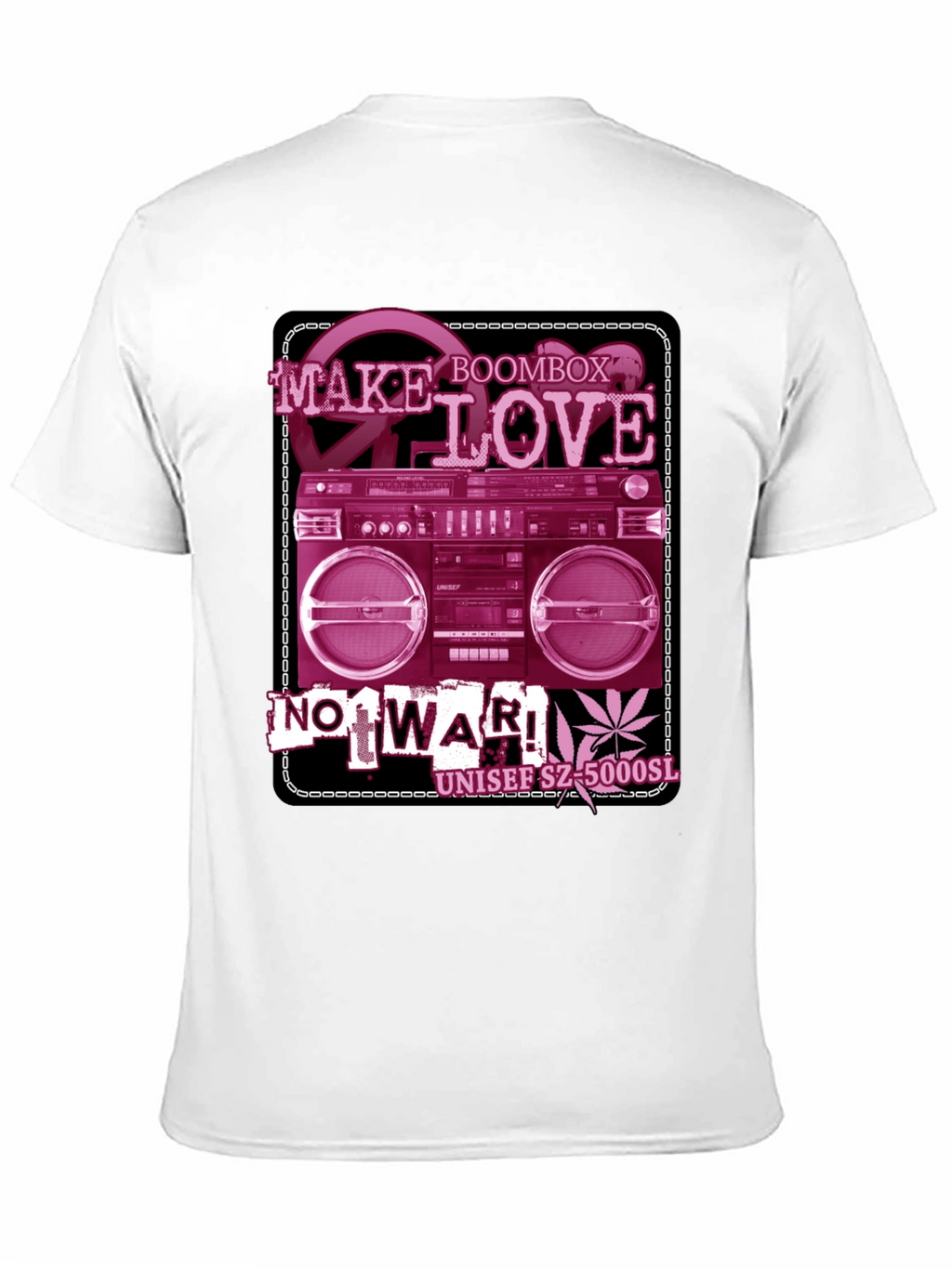 Retro Boombox Make Love Not War Graphic T-Shirt