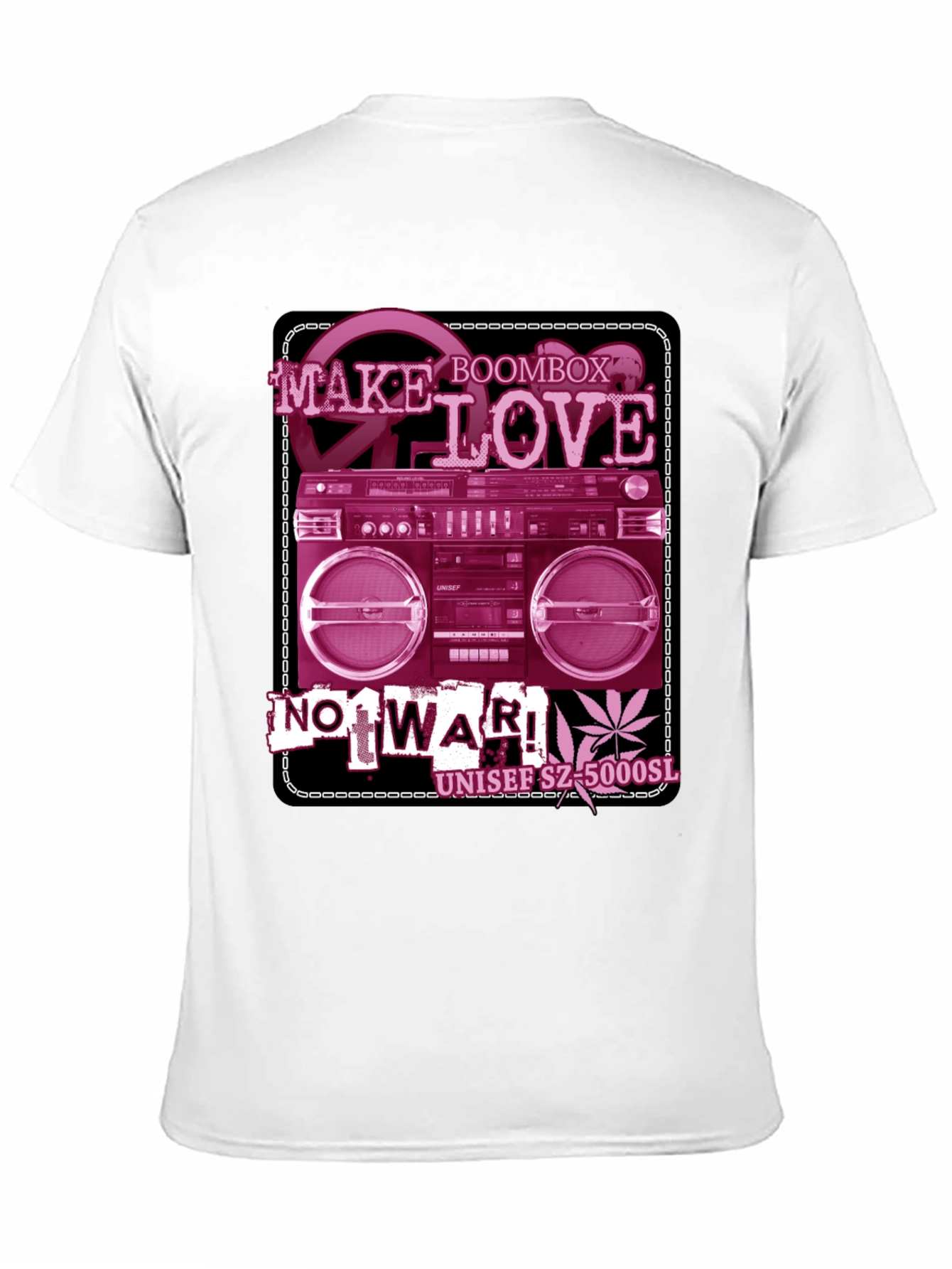 Retro Boombox Make Love Not War Graphic T-Shirt