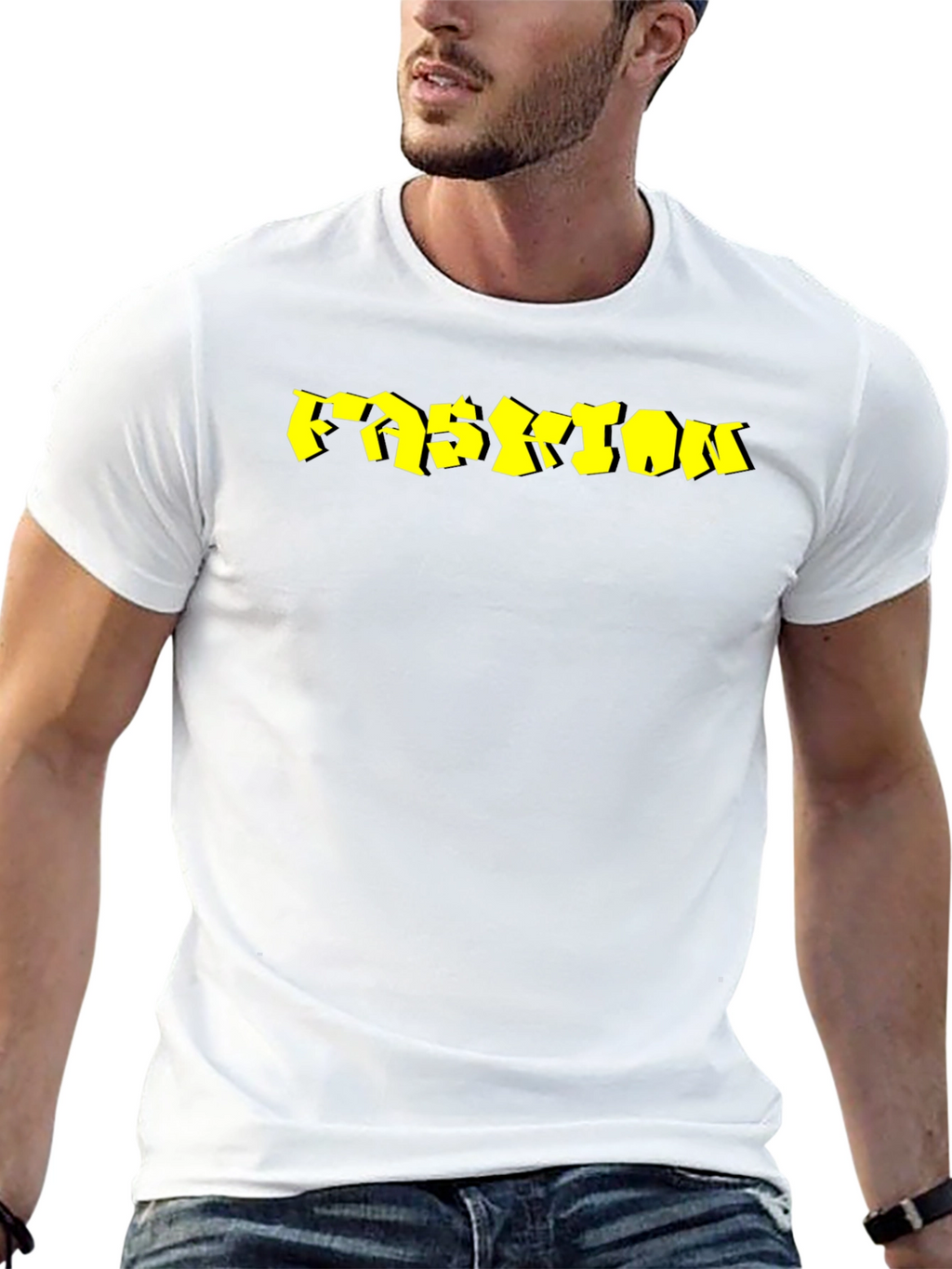 Mens Black Fashion Graphic Tee