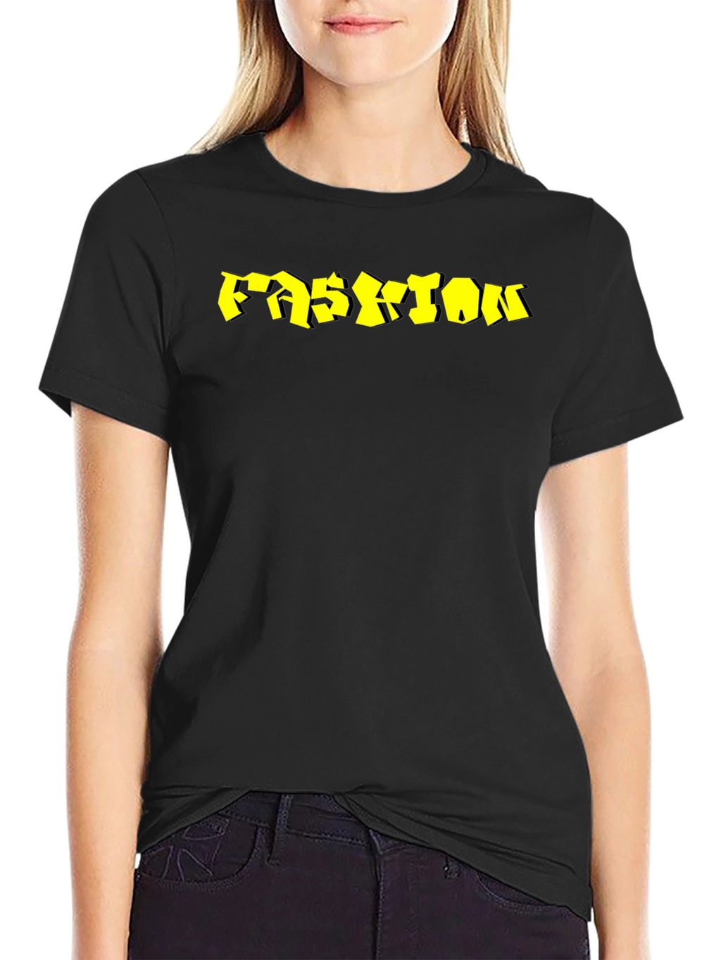 Mens Black Fashion Graphic Tee