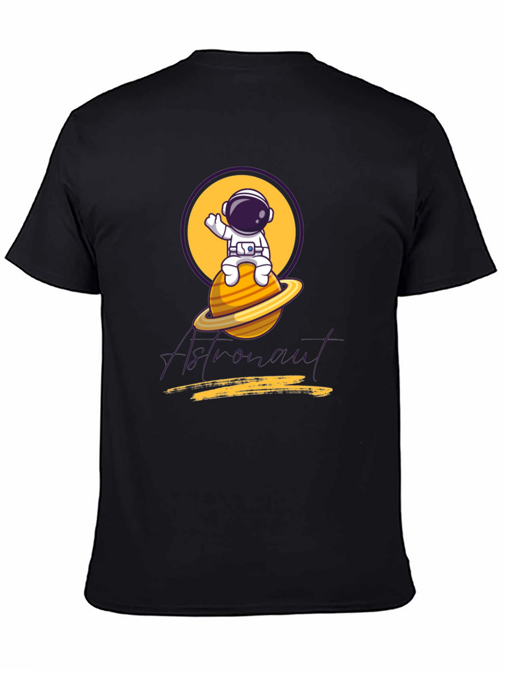 Astronaut Graphic Tee - Black Cotton Blend