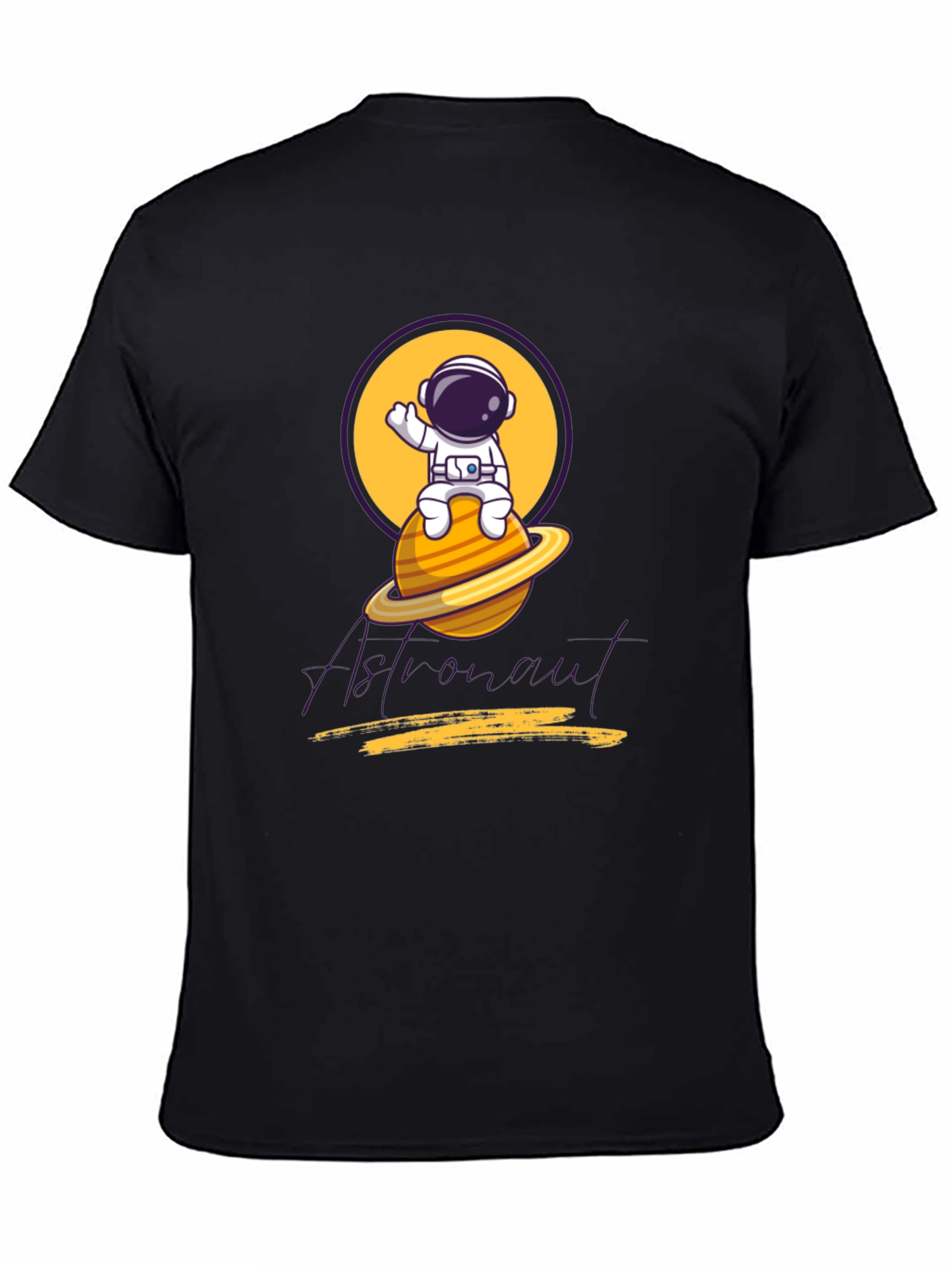 Astronaut Graphic Tee - Black Cotton Blend