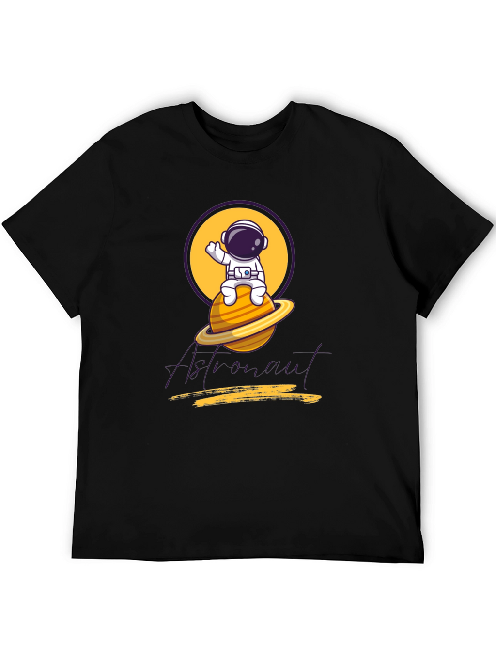 Astronaut Graphic Tee - Black Cotton Blend