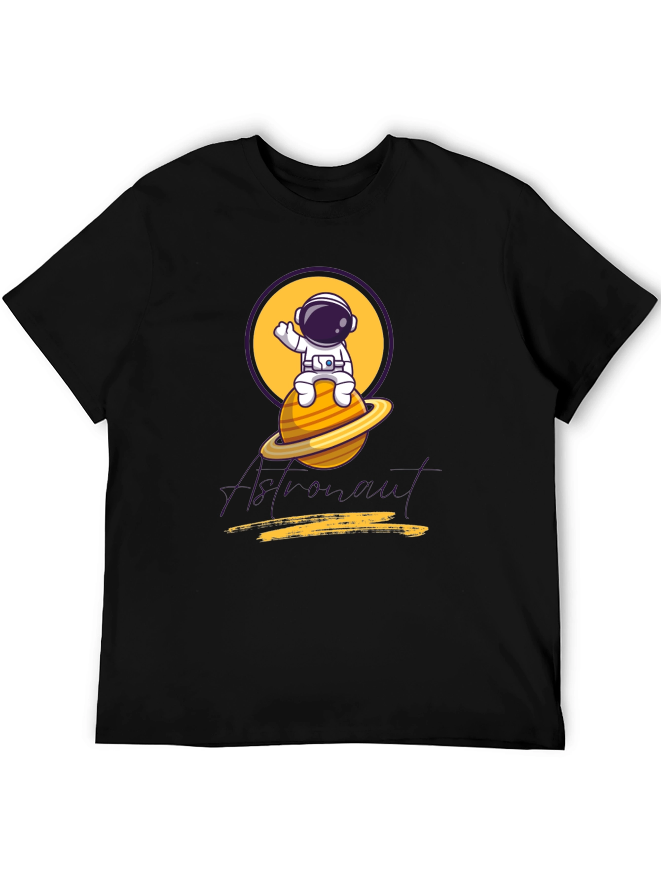 Astronaut Graphic Tee - Black Cotton Blend