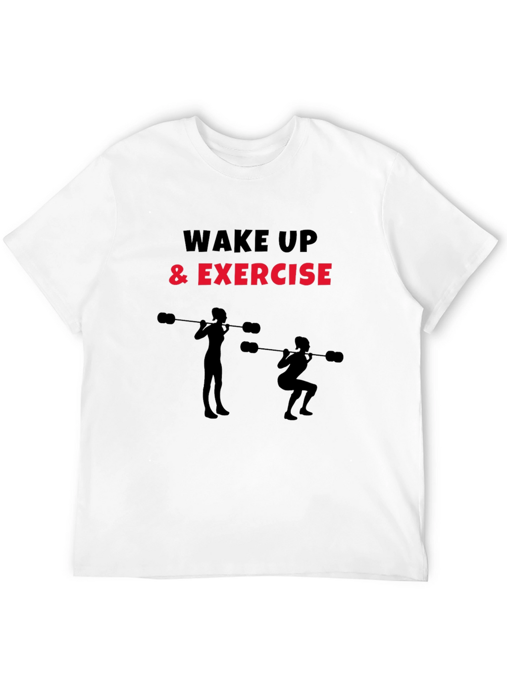 Wake Up & Exercise Black Graphic Tee