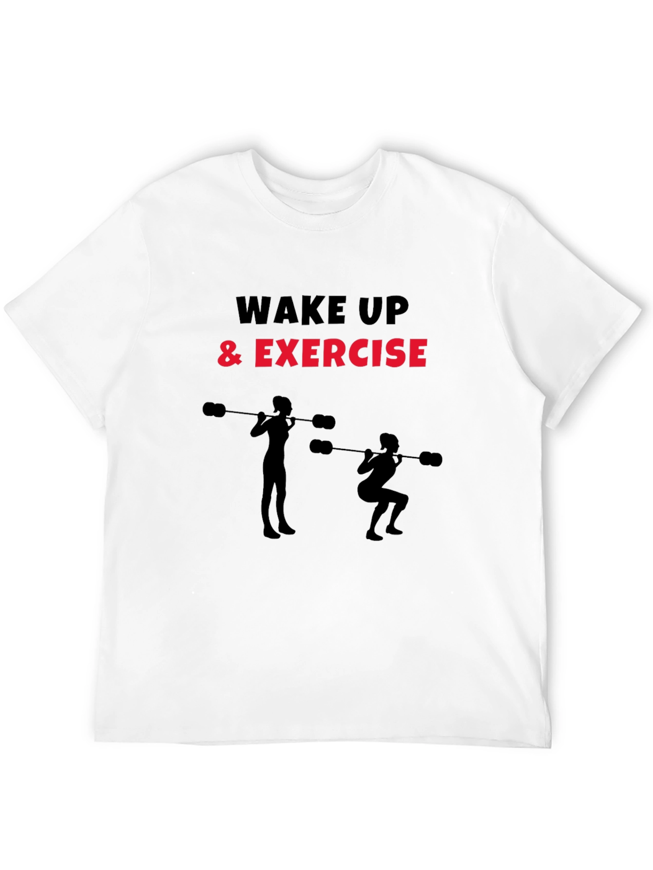 Wake Up & Exercise Black Graphic Tee