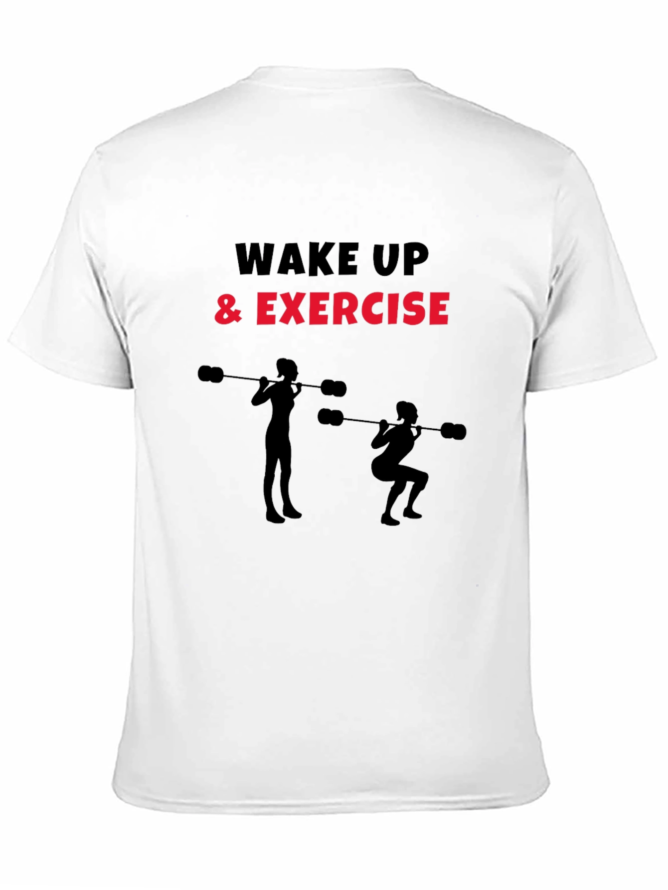 Wake Up & Exercise Black Graphic Tee