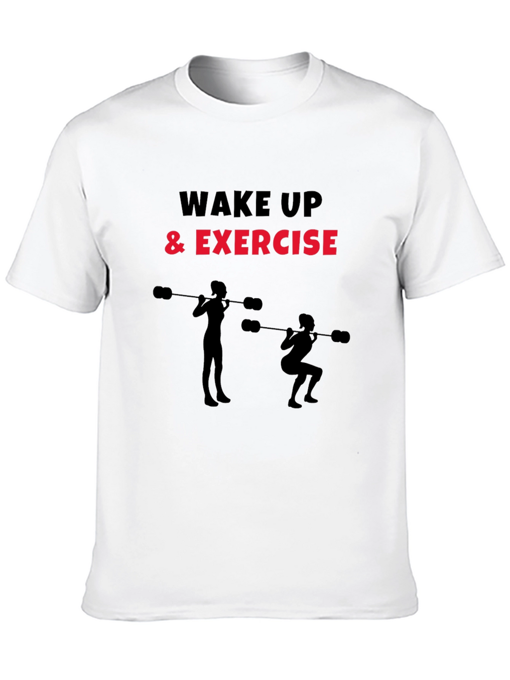 Wake Up & Exercise Black Graphic Tee