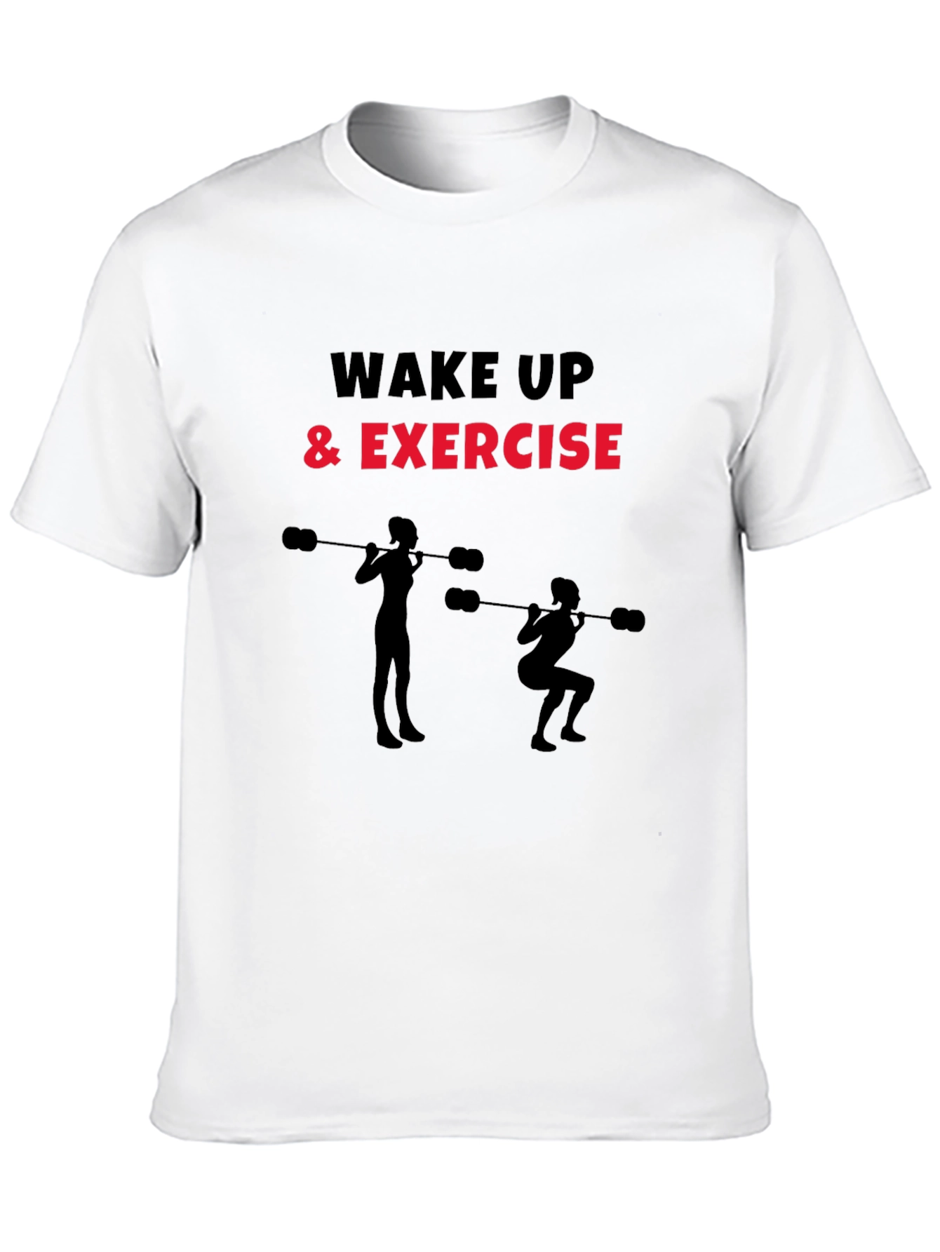 Wake Up & Exercise Black Graphic Tee