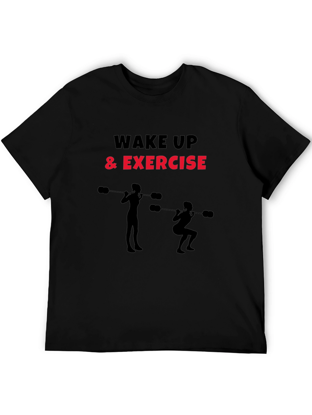 Wake Up & Exercise Black Graphic Tee