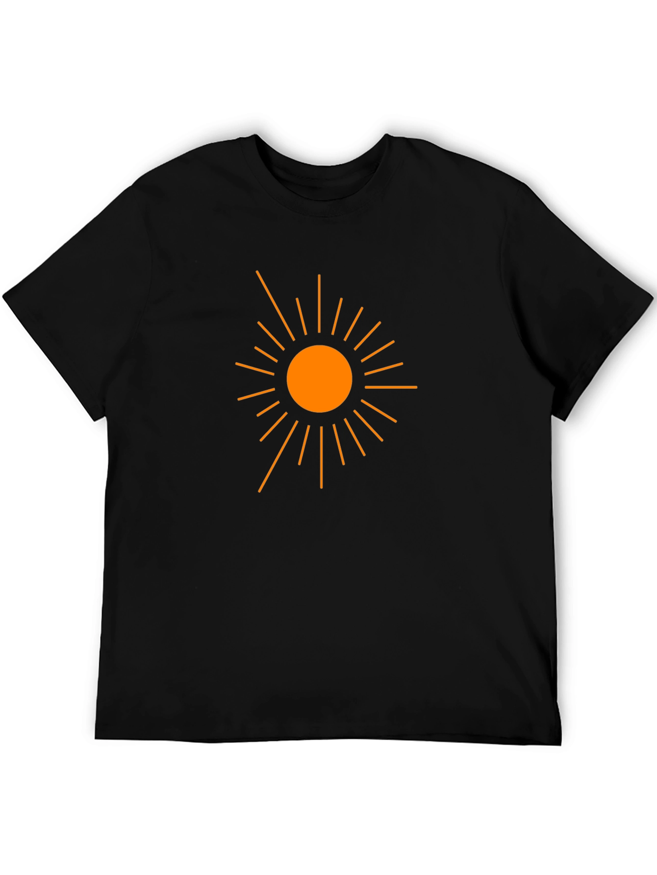 Sun Graphic Black Cotton T-Shirt