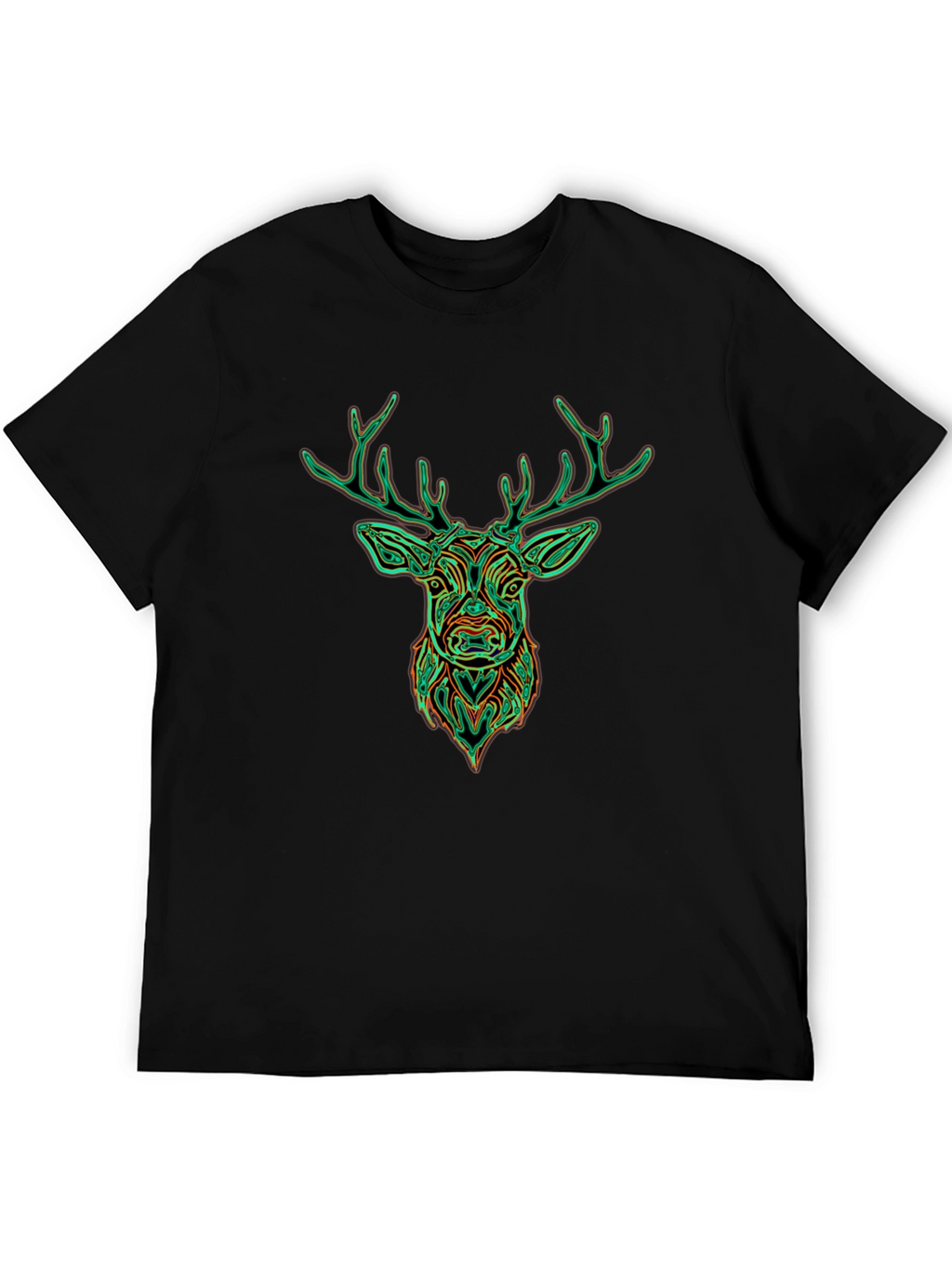 Deer Graphic Tee - Stylish Mens Black T-Shirt