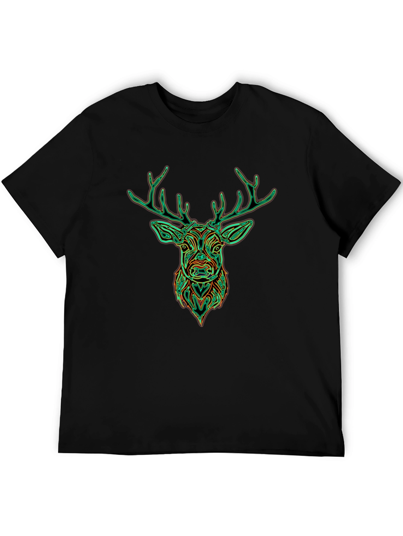 Deer Graphic Tee - Stylish Mens Black T-Shirt