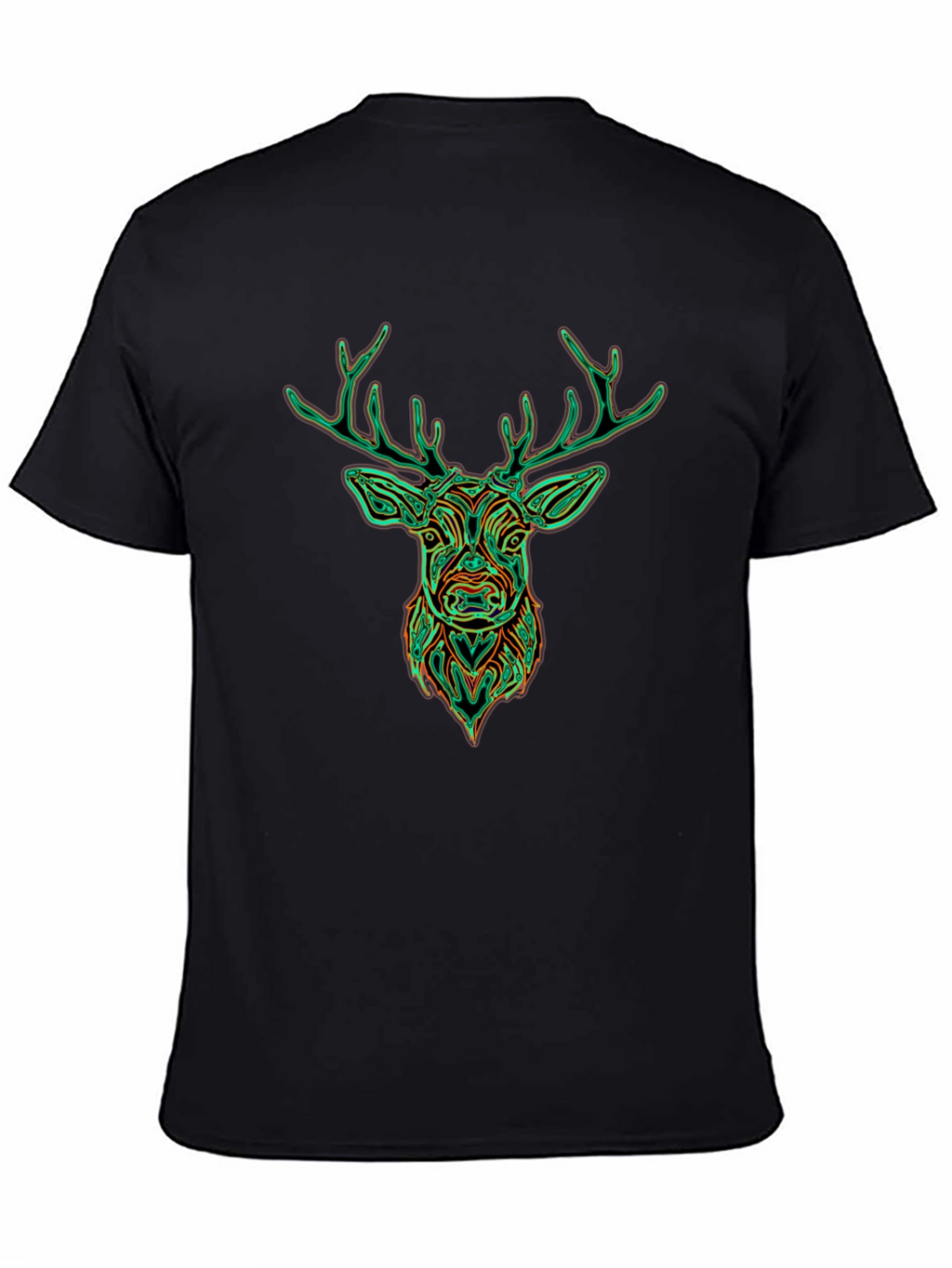 Deer Graphic Tee - Stylish Mens Black T-Shirt