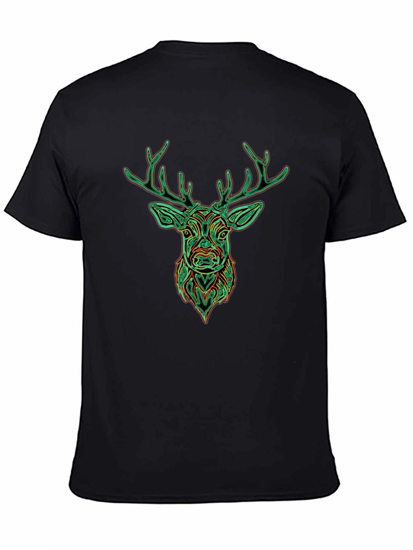 Deer Graphic Tee - Stylish Mens Black T-Shirt