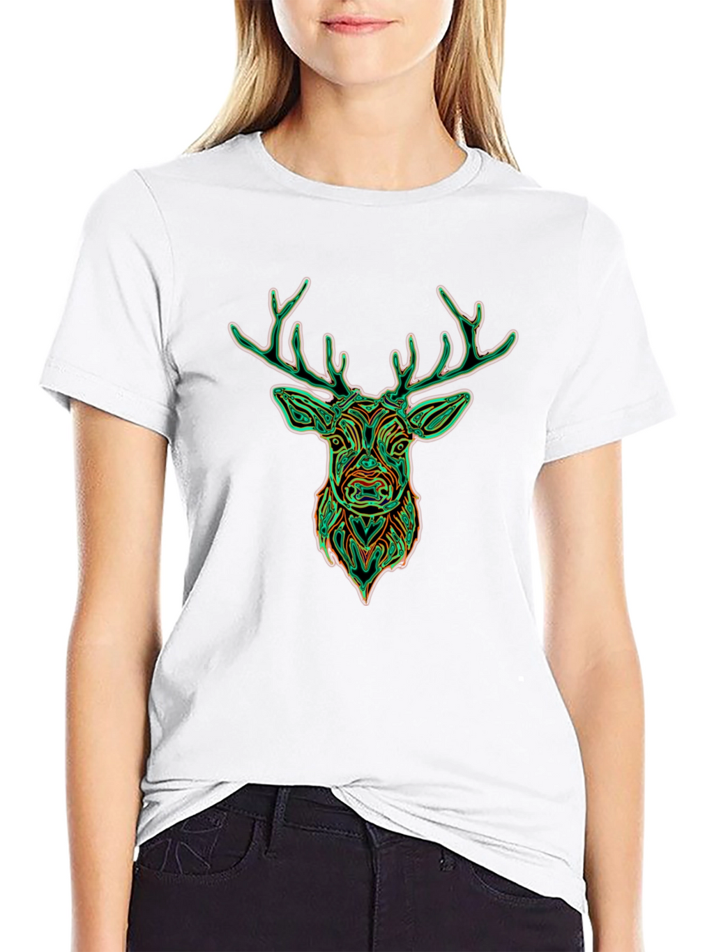 Deer Graphic Tee - Stylish Mens Black T-Shirt