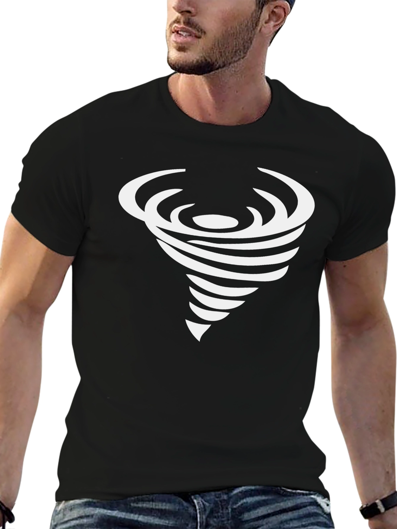 Tornado Graphic T-Shirt - Black Stylish Cotton Tee