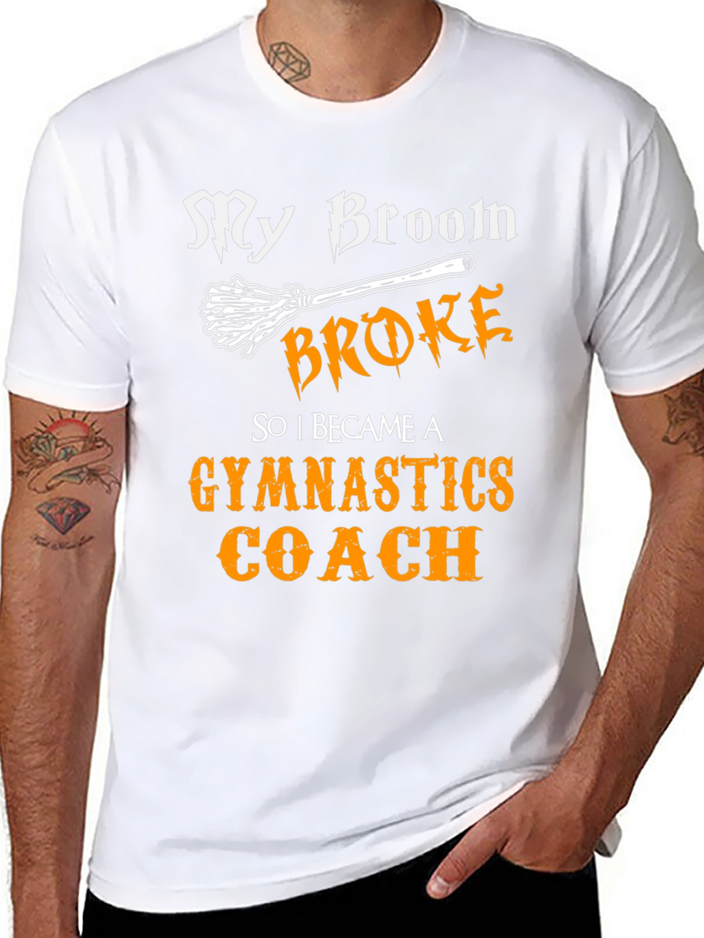 Funny Gymnastics Coach T-Shirt - My Broom Broke
