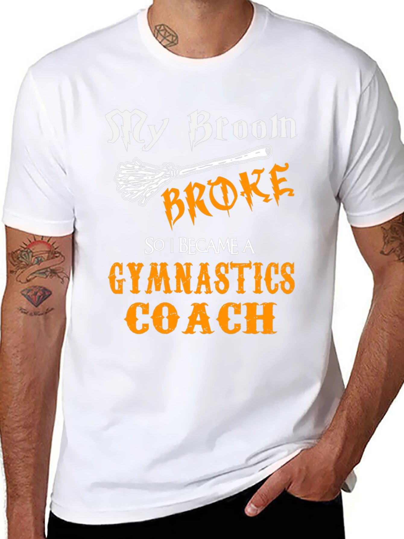 Funny Gymnastics Coach T-Shirt - My Broom Broke