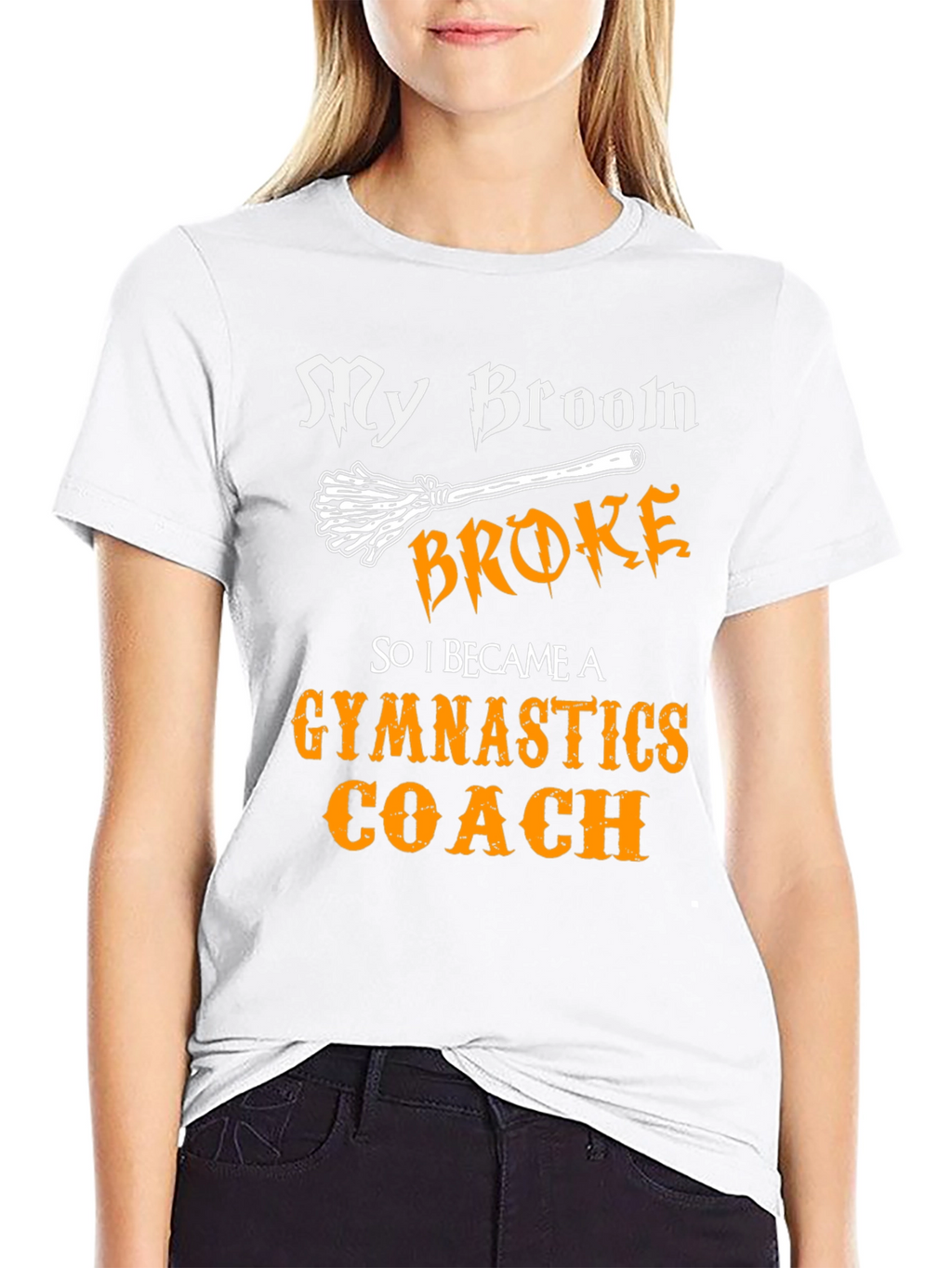 Funny Gymnastics Coach T-Shirt - My Broom Broke