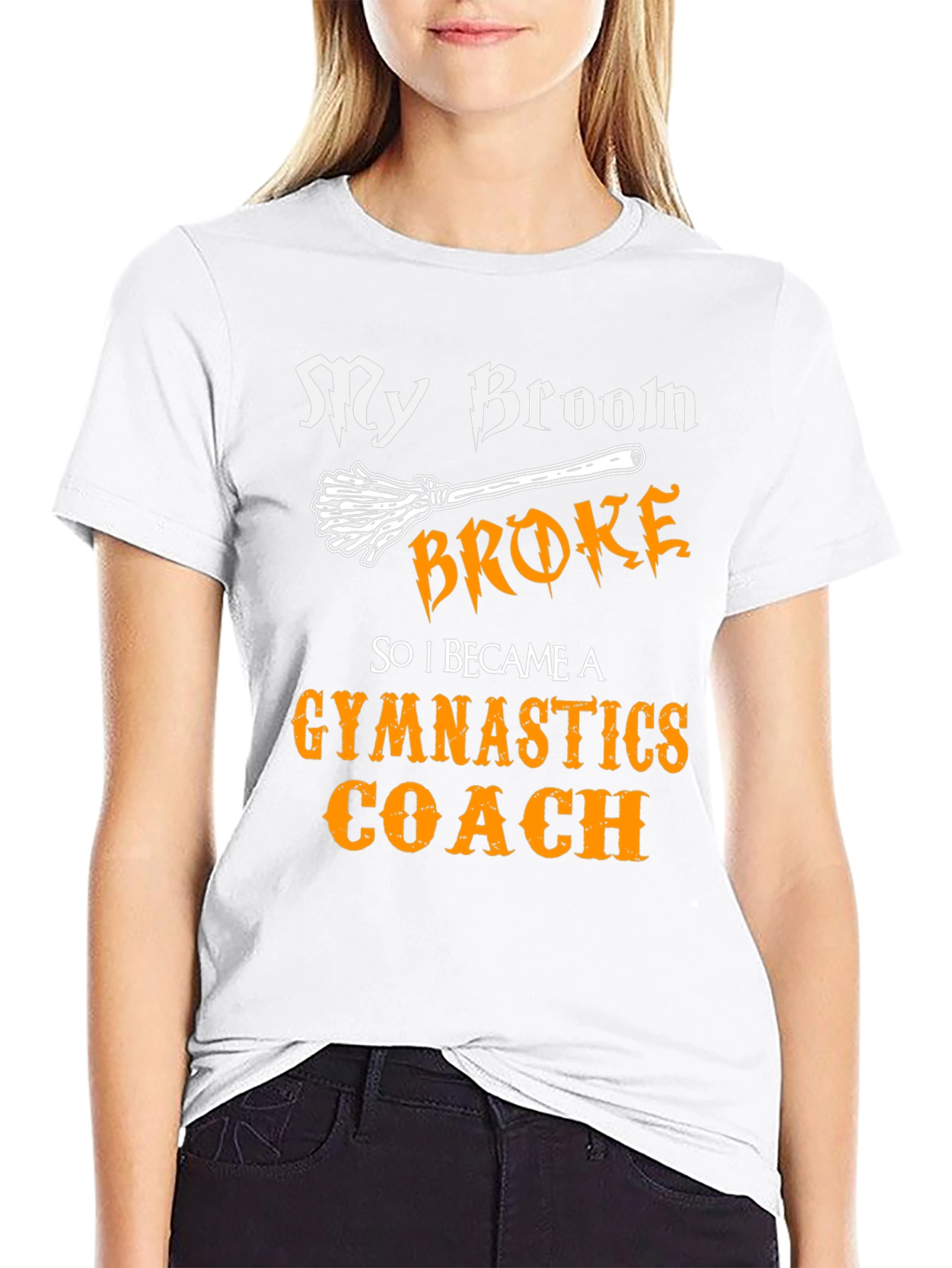 Funny Gymnastics Coach T-Shirt - My Broom Broke