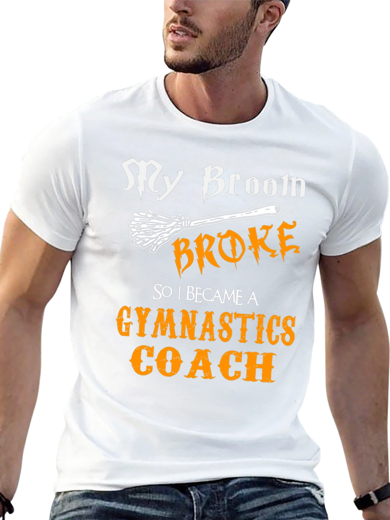 Funny Gymnastics Coach T-Shirt - My Broom Broke