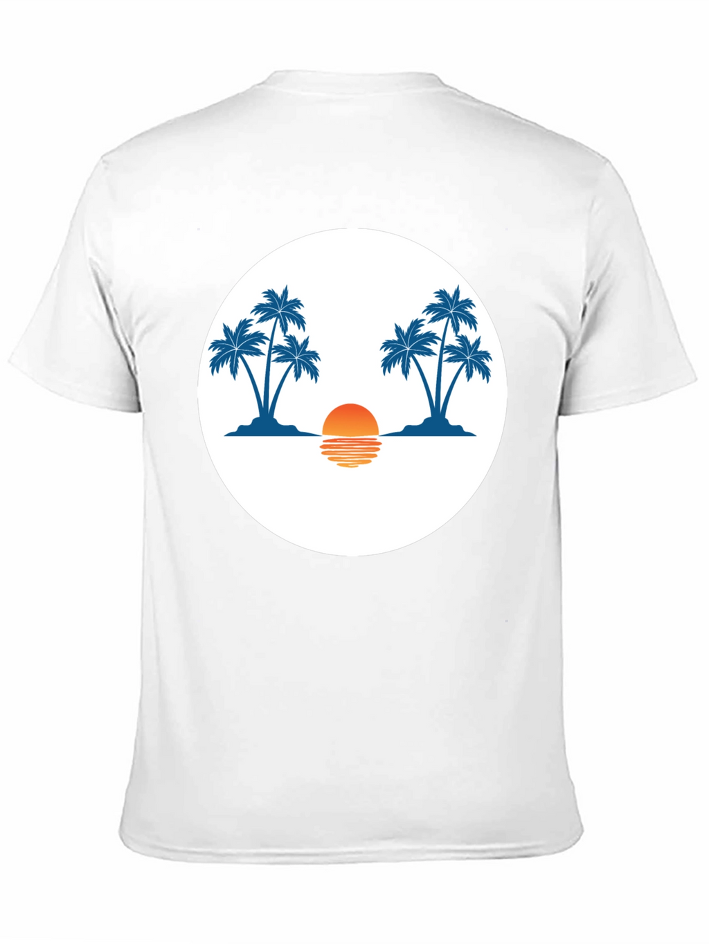 Sunset Palm Tree Graphic Tee - Black