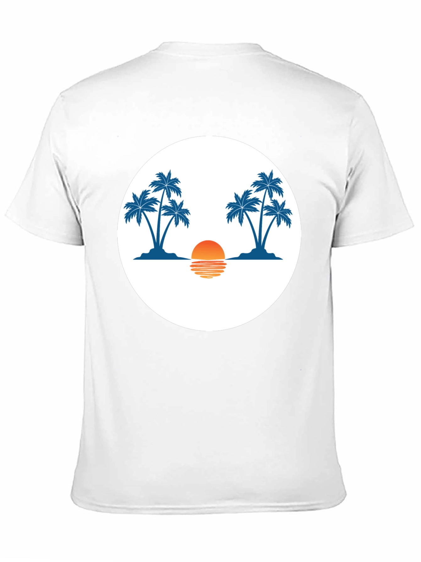 Sunset Palm Tree Graphic Tee - Black