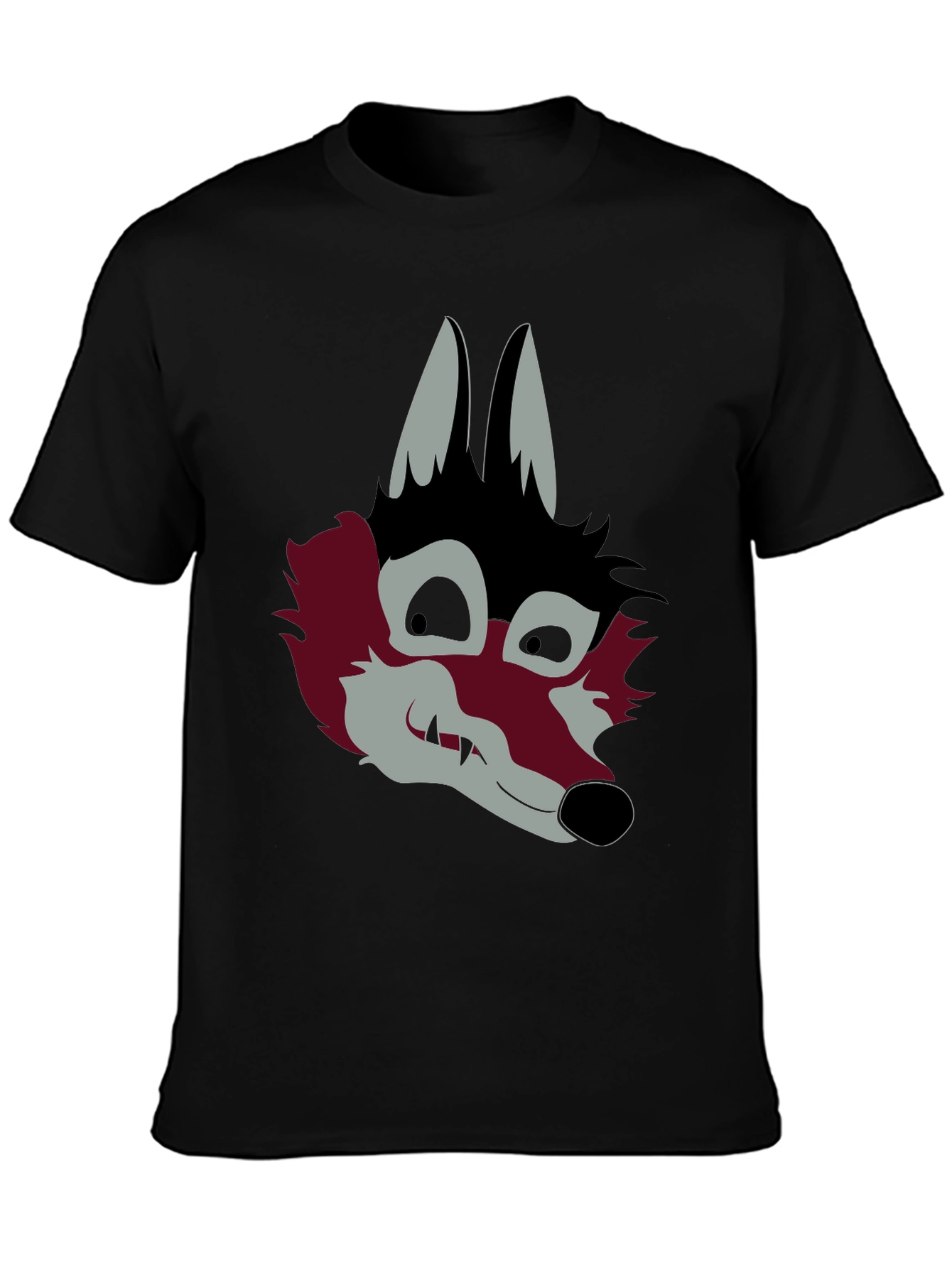 Graphic Wolf Head Black T-Shirt