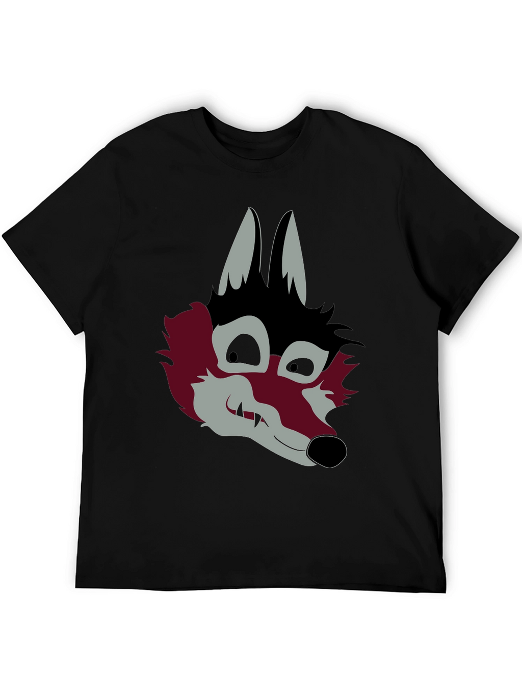 Graphic Wolf Head Black T-Shirt