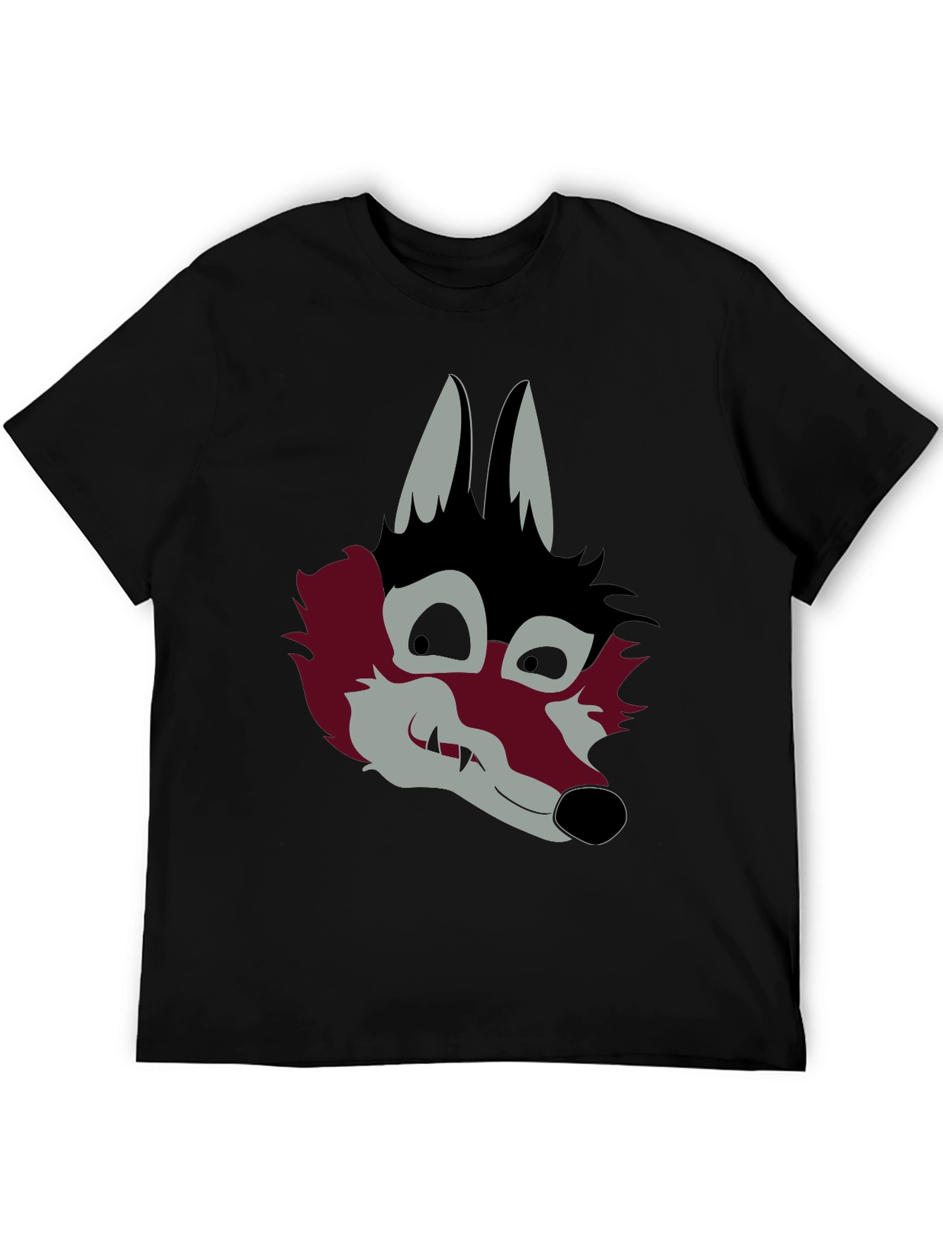 Graphic Wolf Head Black T-Shirt