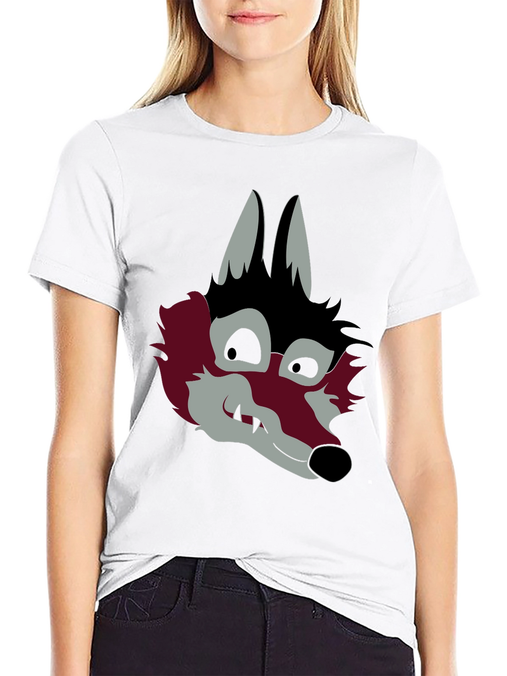 Graphic Wolf Head Black T-Shirt
