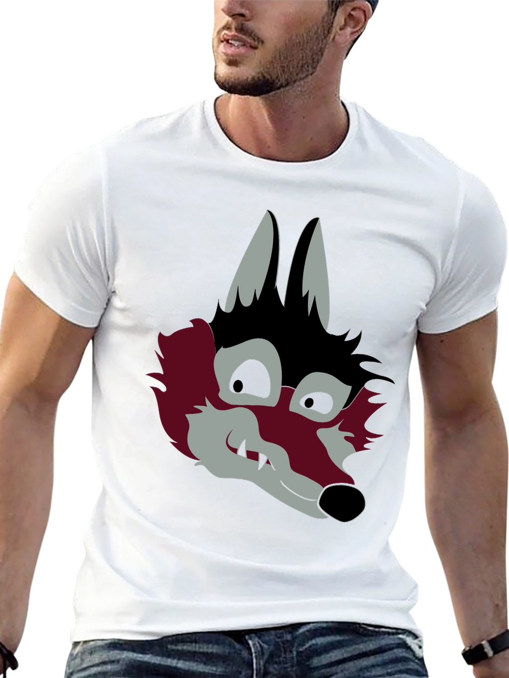 Graphic Wolf Head Black T-Shirt
