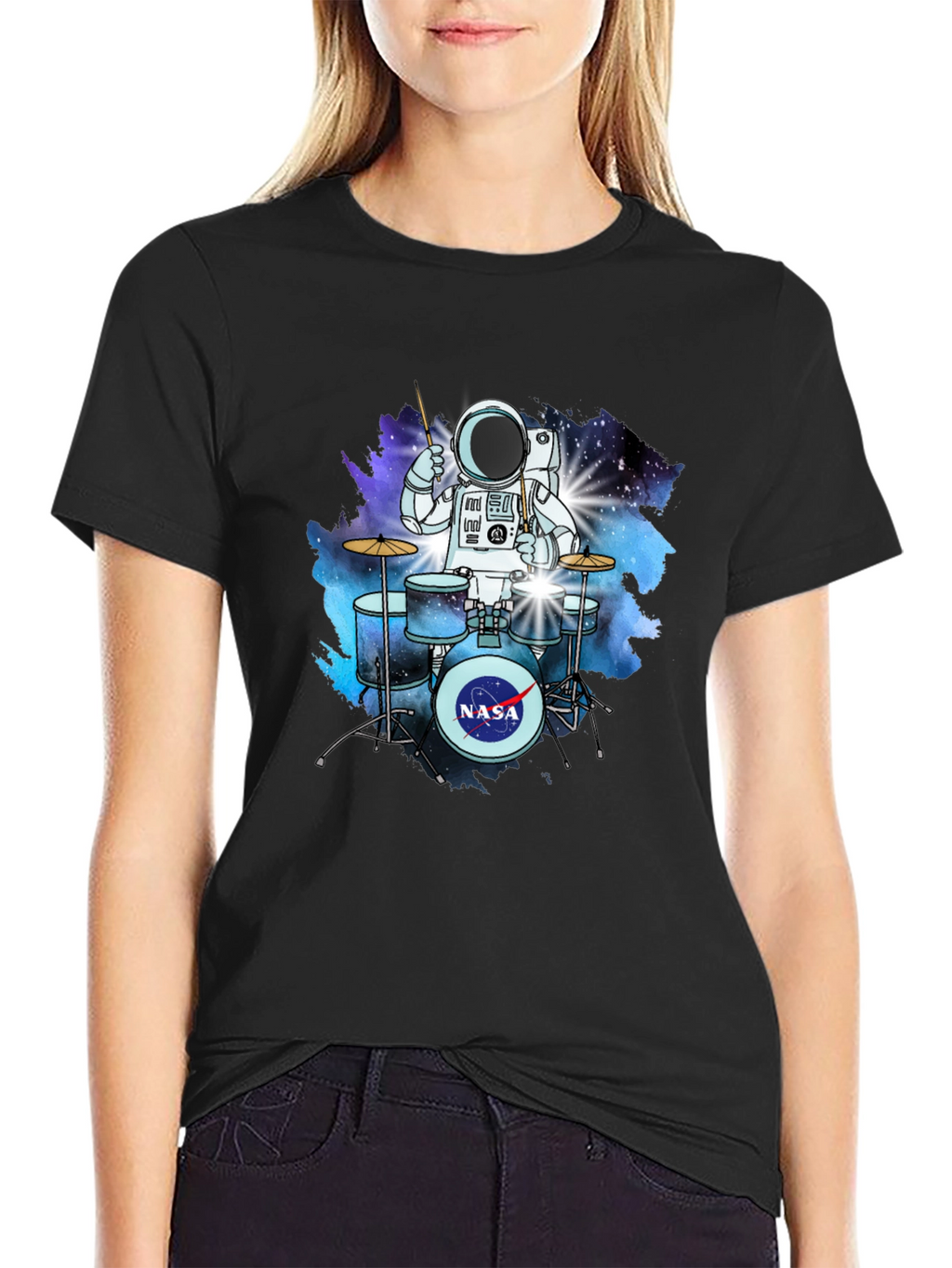 Astronaut Drummer T-Shirt - Space NASA Tee