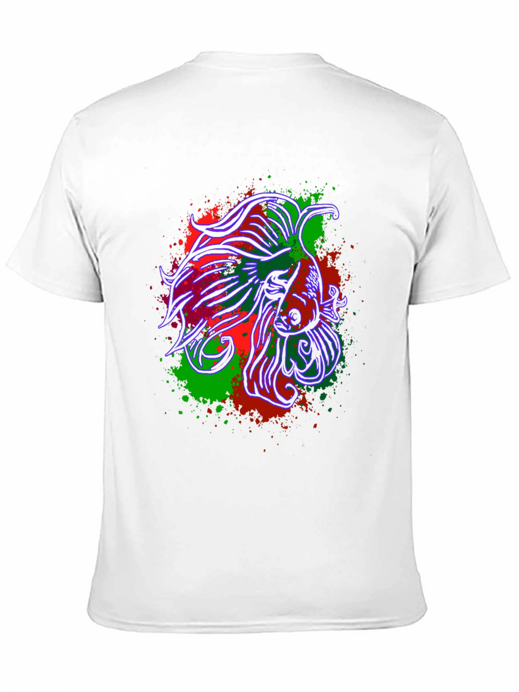 Betta Fish Graphic Tee - Mens Black Cotton T-Shirt