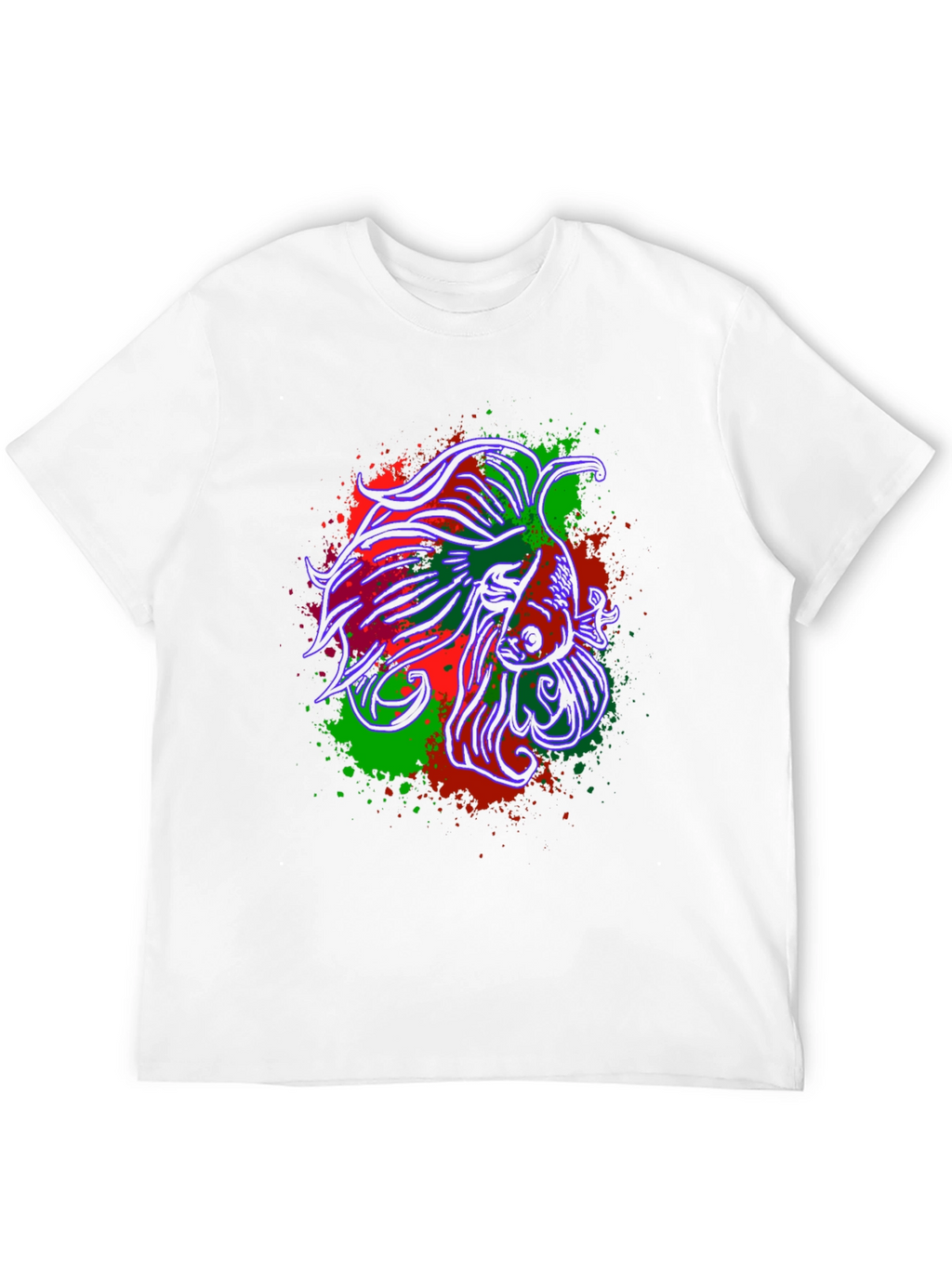 Betta Fish Graphic Tee - Mens Black Cotton T-Shirt