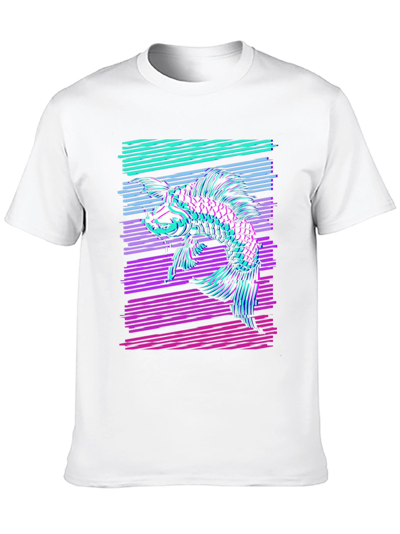 Retro Koi Fish Graphic T-Shirt - Stylish Comfort