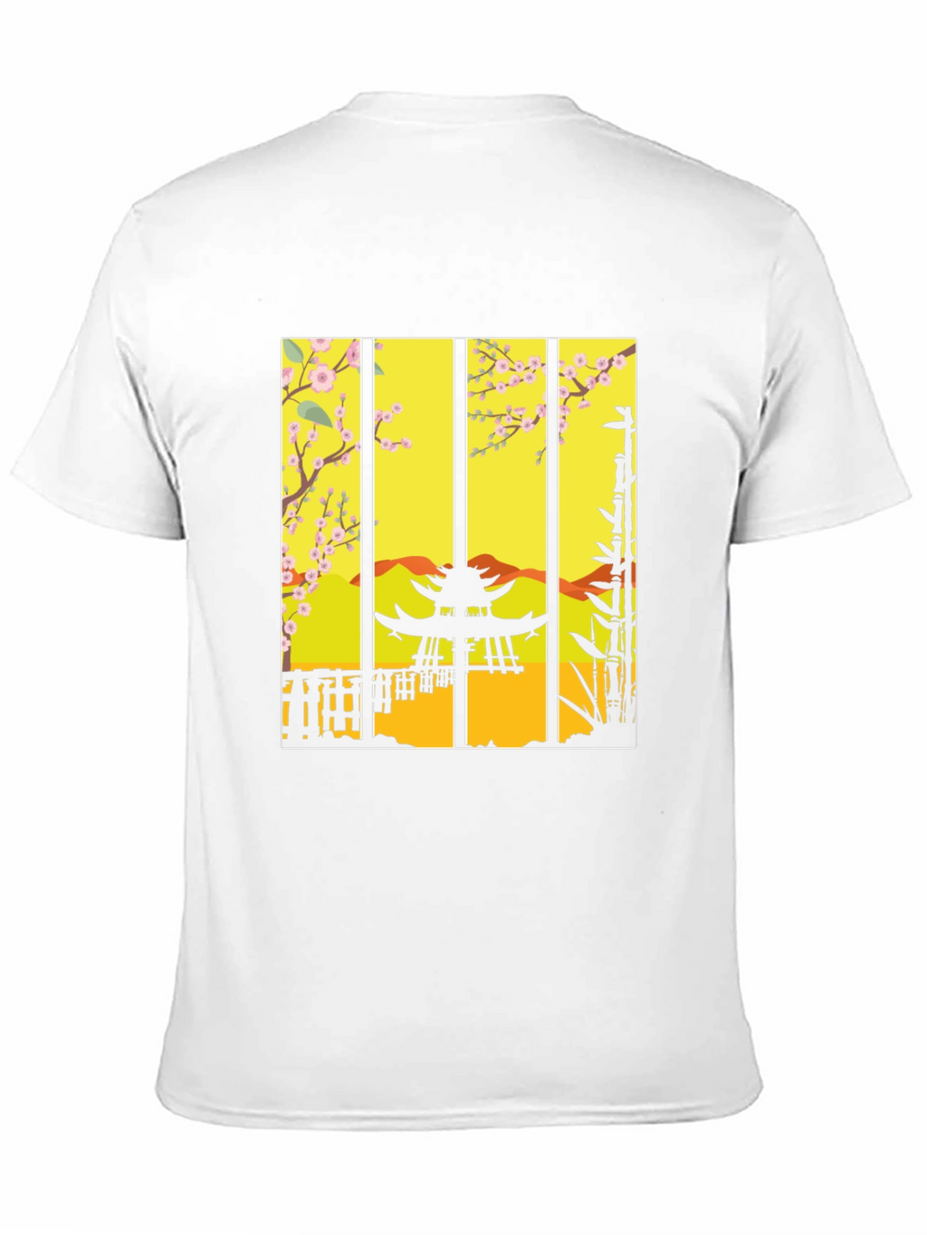 Zen Garden T-Shirt: Japanese Pagoda Blossom Design