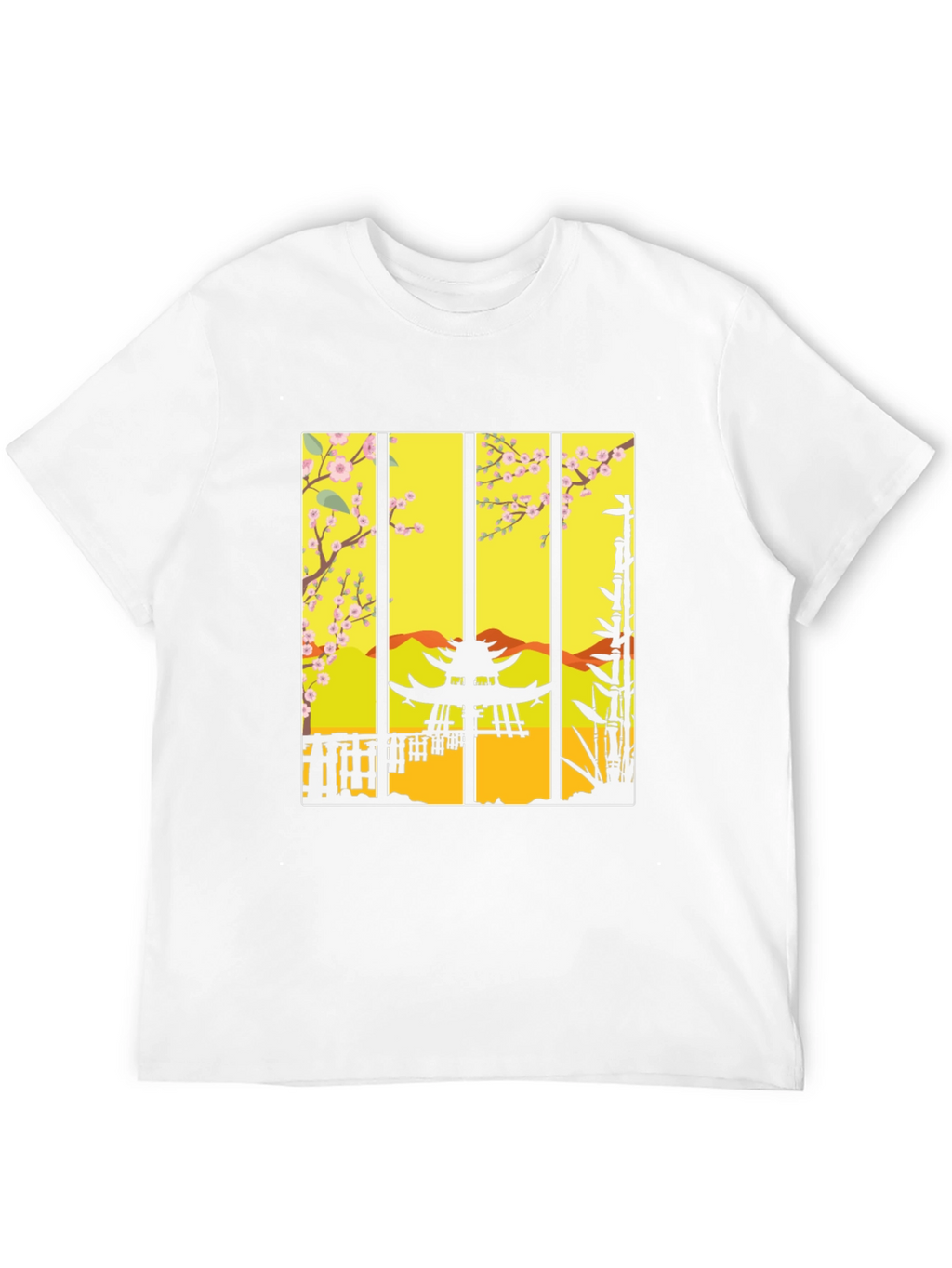 Zen Garden T-Shirt: Japanese Pagoda Blossom Design