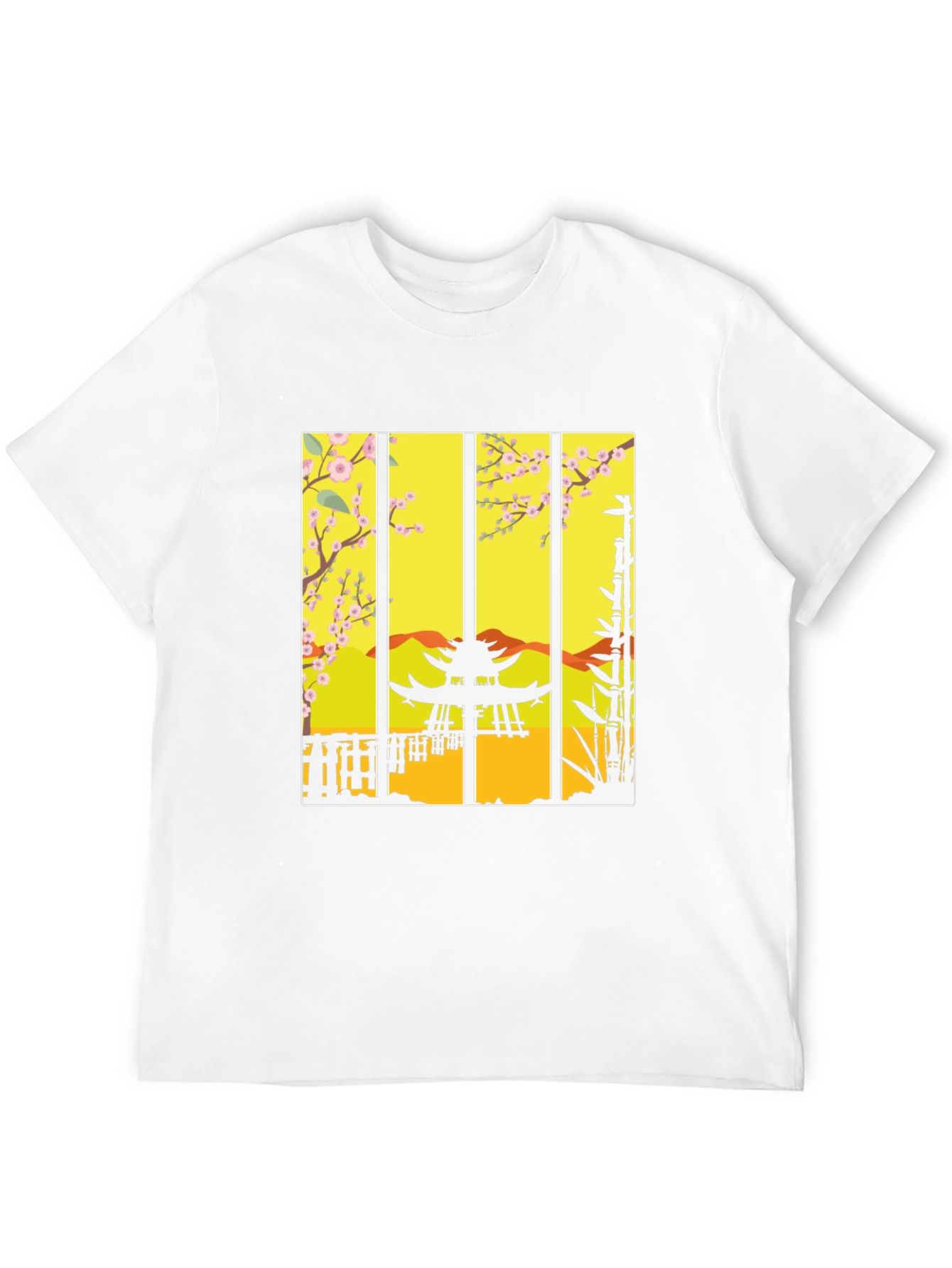 Zen Garden T-Shirt: Japanese Pagoda Blossom Design