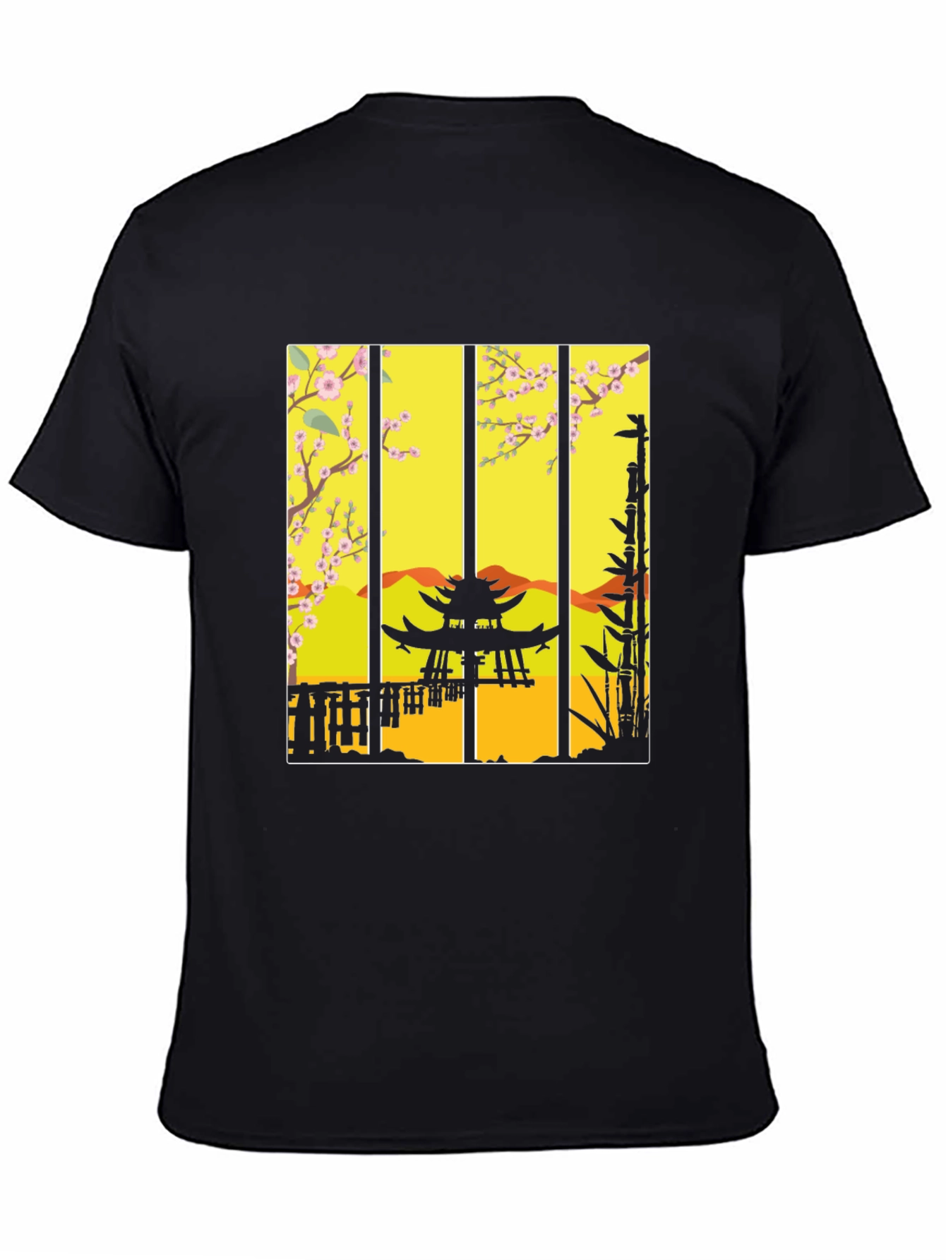Zen Garden T-Shirt: Japanese Pagoda Blossom Design