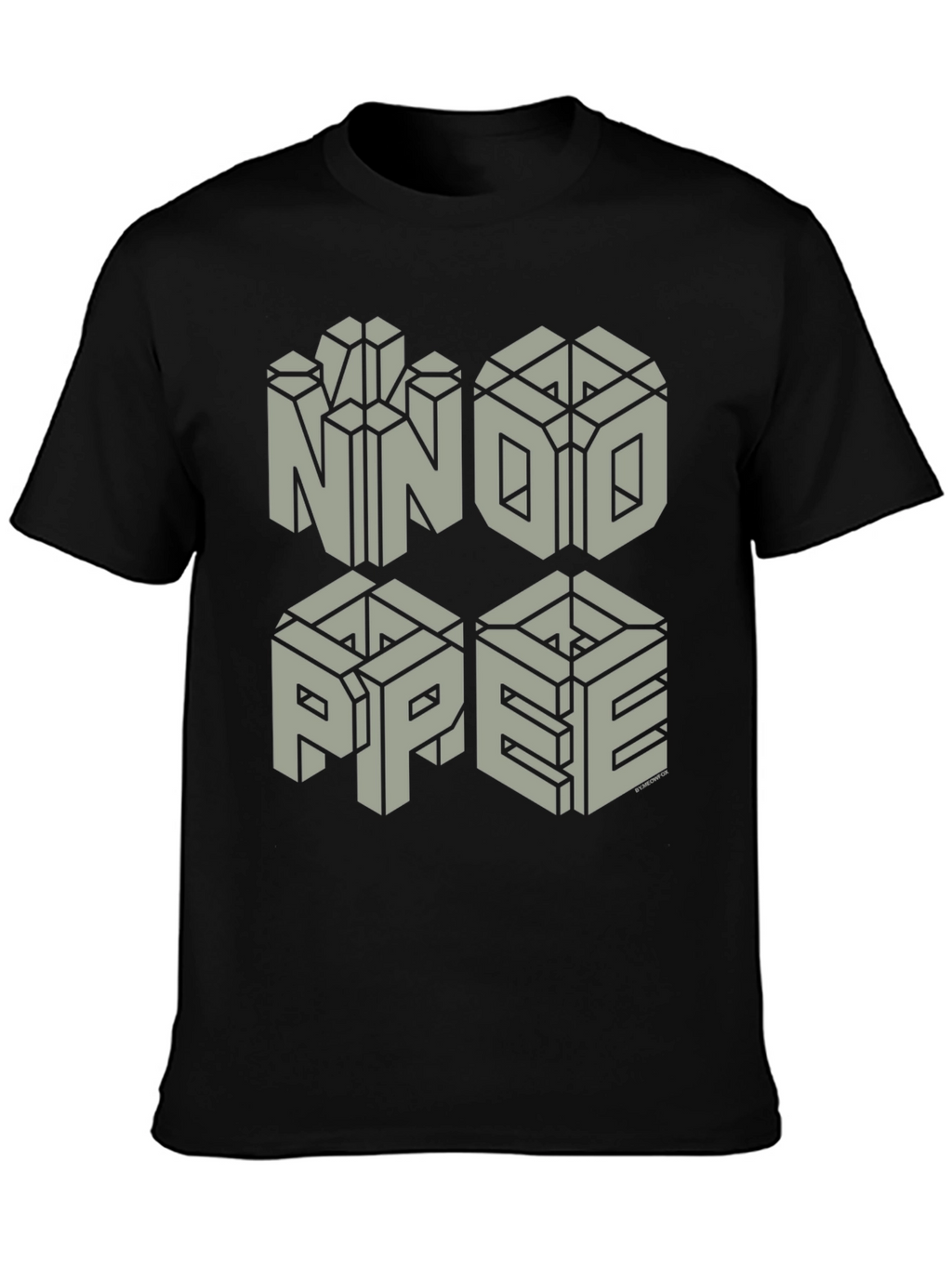 NNOO PPEE Geometric Black Tee