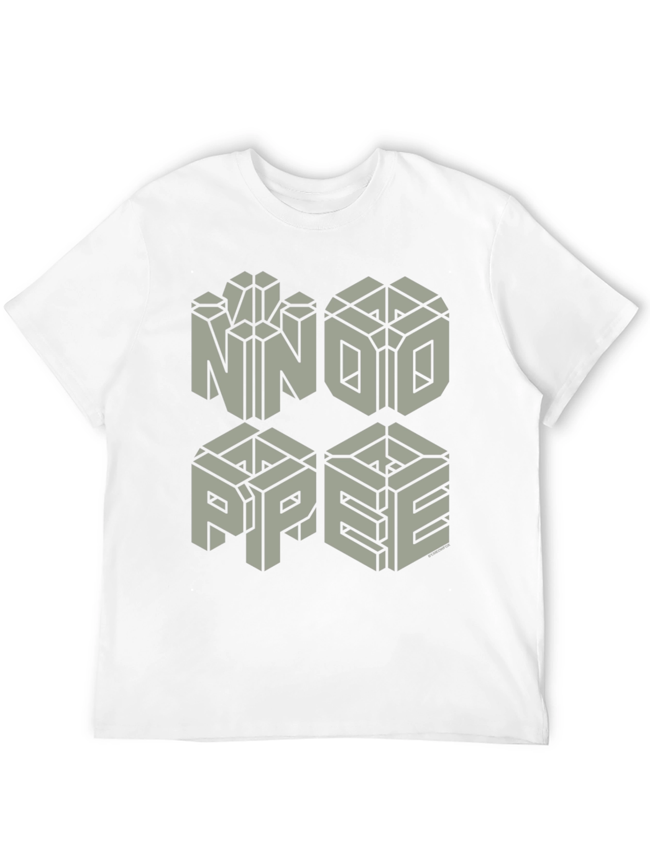 NNOO PPEE Geometric Black Tee