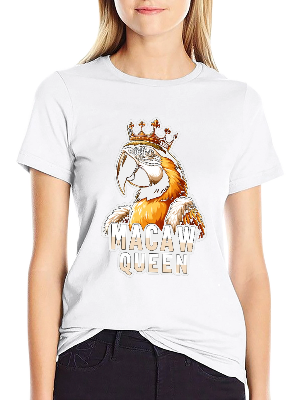 Macaw Queen Graphic T-Shirt - Parrot Lover Tee