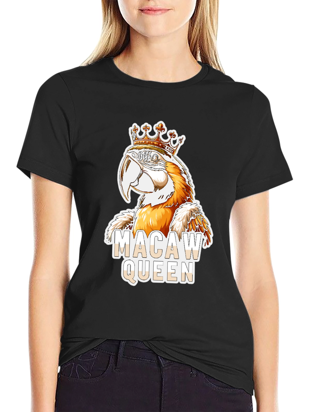 Macaw Queen Graphic T-Shirt - Parrot Lover Tee