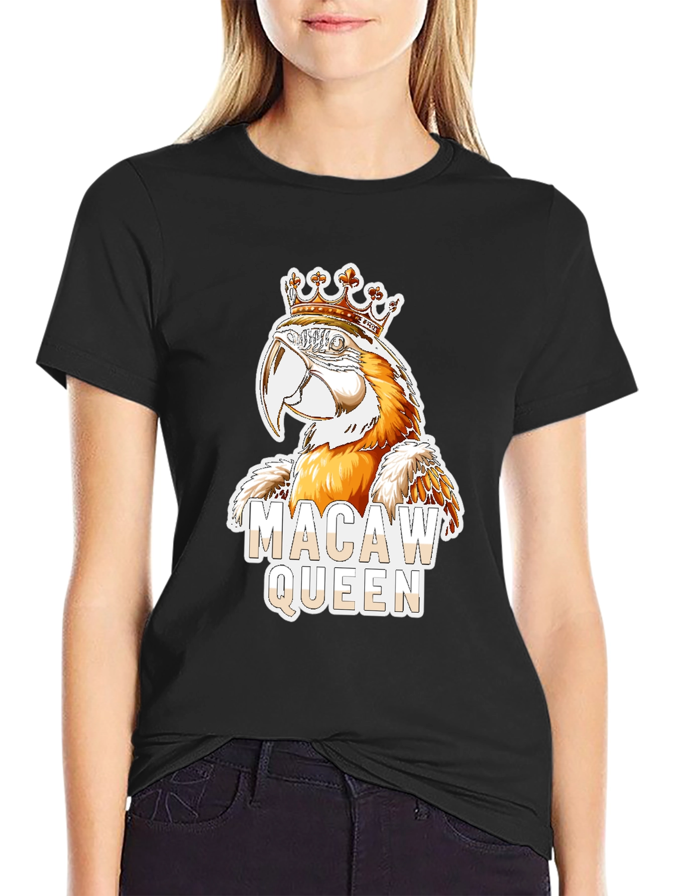 Macaw Queen Graphic T-Shirt - Parrot Lover Tee